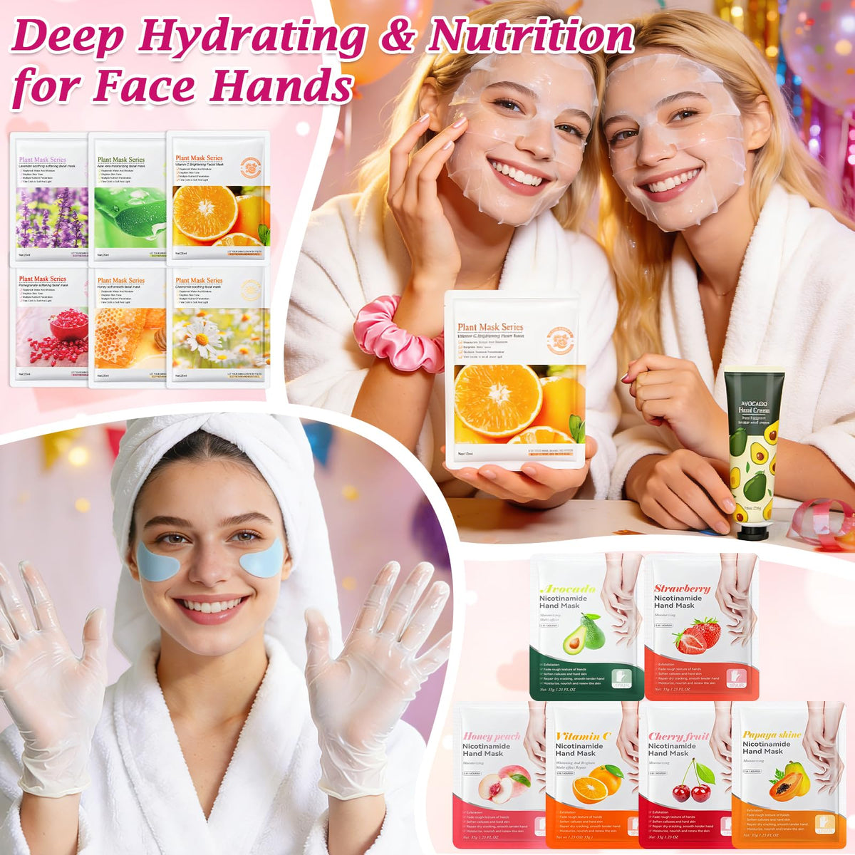Spa Party Supplies for Girls 66PCS Women Spa Party Favors - Jollidecor Official Imagery - 5