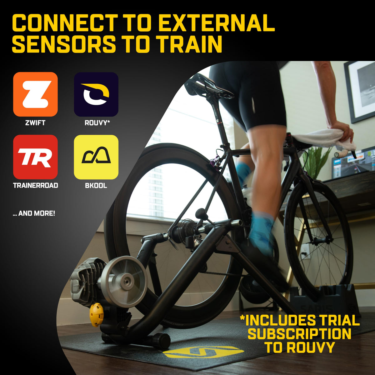 Saris Fluid2 Indoor Bike Trainer Smart Equipped Option Fits - Saris Official Imagery - 4