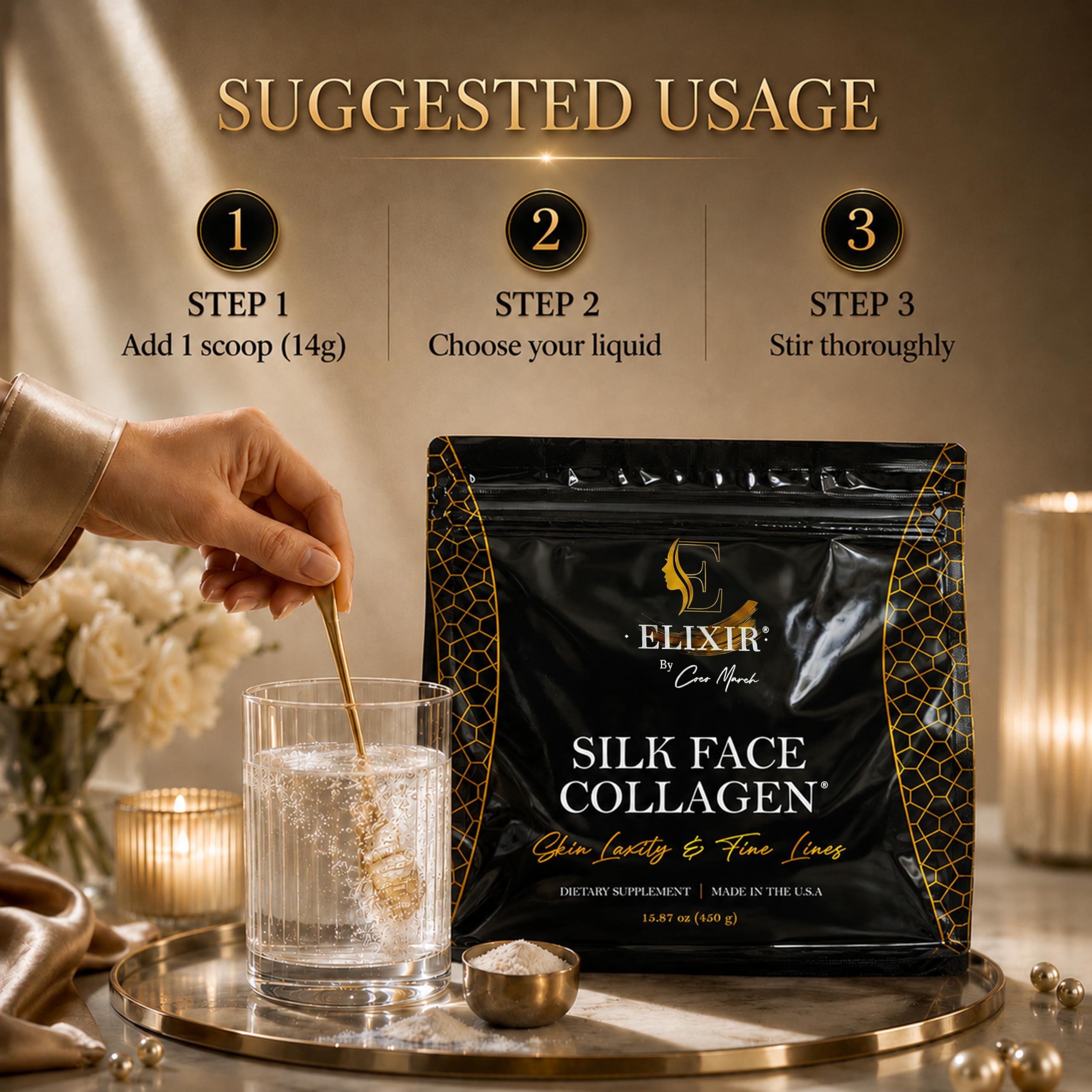 Elixir by Coc March Silk Face Collagen Peptides Powder for - Elixir by Cocó March Official Imagery - 7