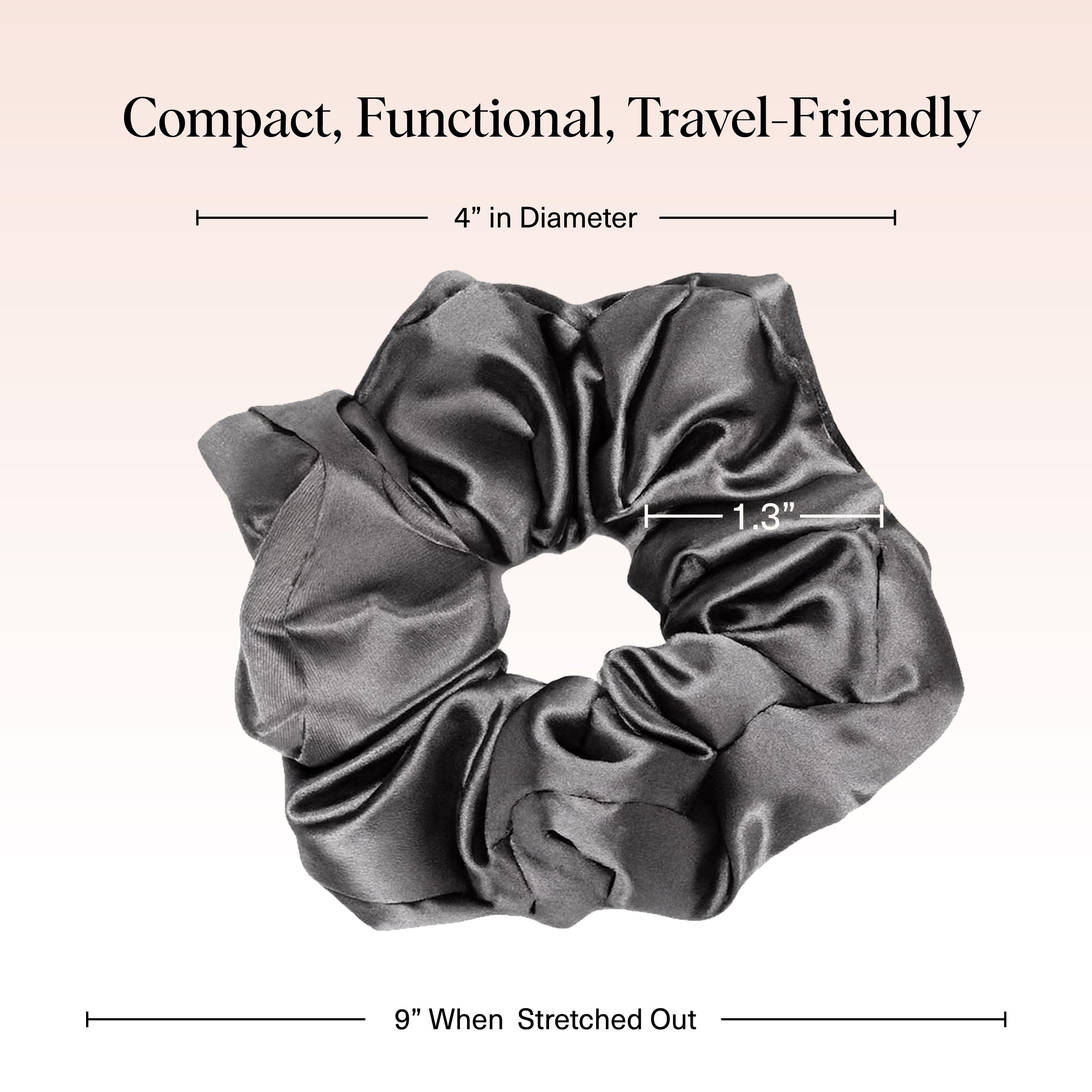 Elefair Tech Kitsch Pillow Satin Scrunchies - Blush Charcoal & - Elefair Tech Official Product View 4
