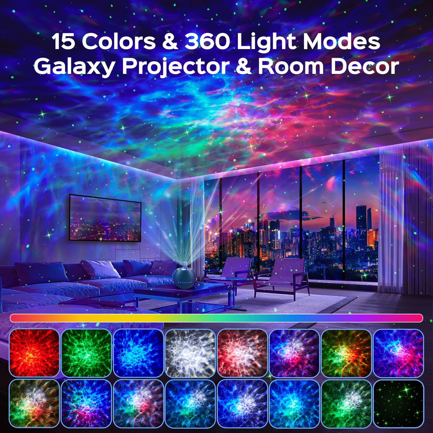 One Fire 360 Game Lights Galaxy Projector Gaming Accessories Gaming Ro - View 4
