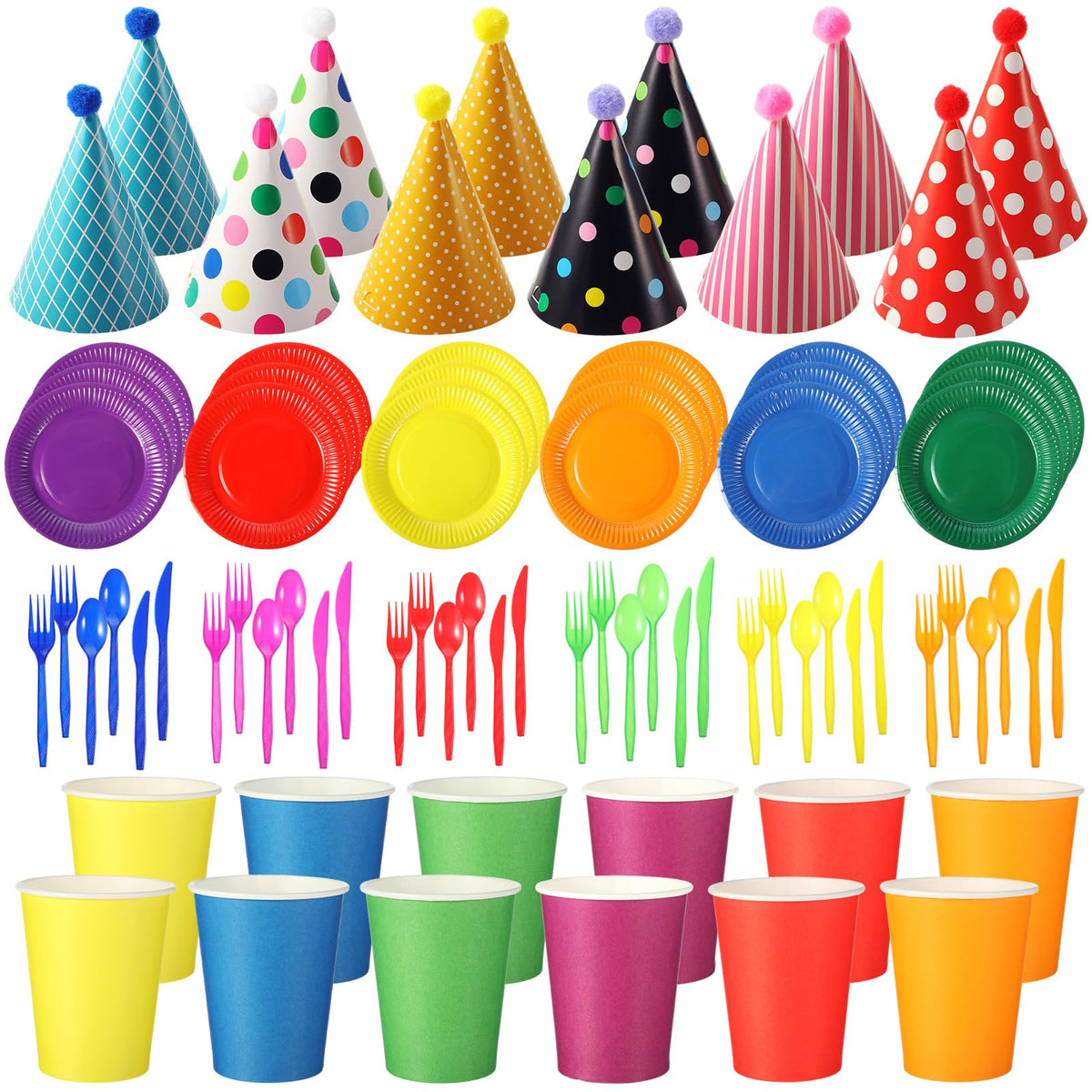 Teenyyou 180 Pcs Kids Birthday Party Supplies Serves 30 - Teenyyou Official Imagery - 1