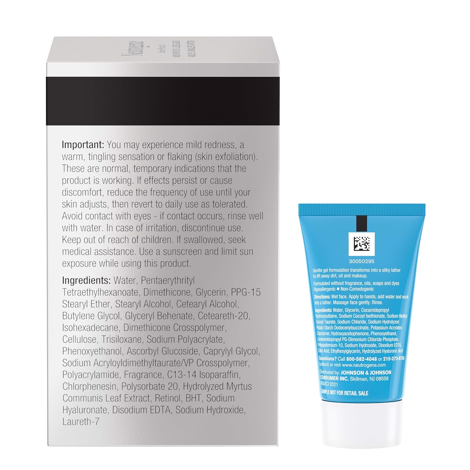 Neutrogena Rapid Tone Repair moisturizer with retinol and vitamin C, showing the product bottle and label on a white background.