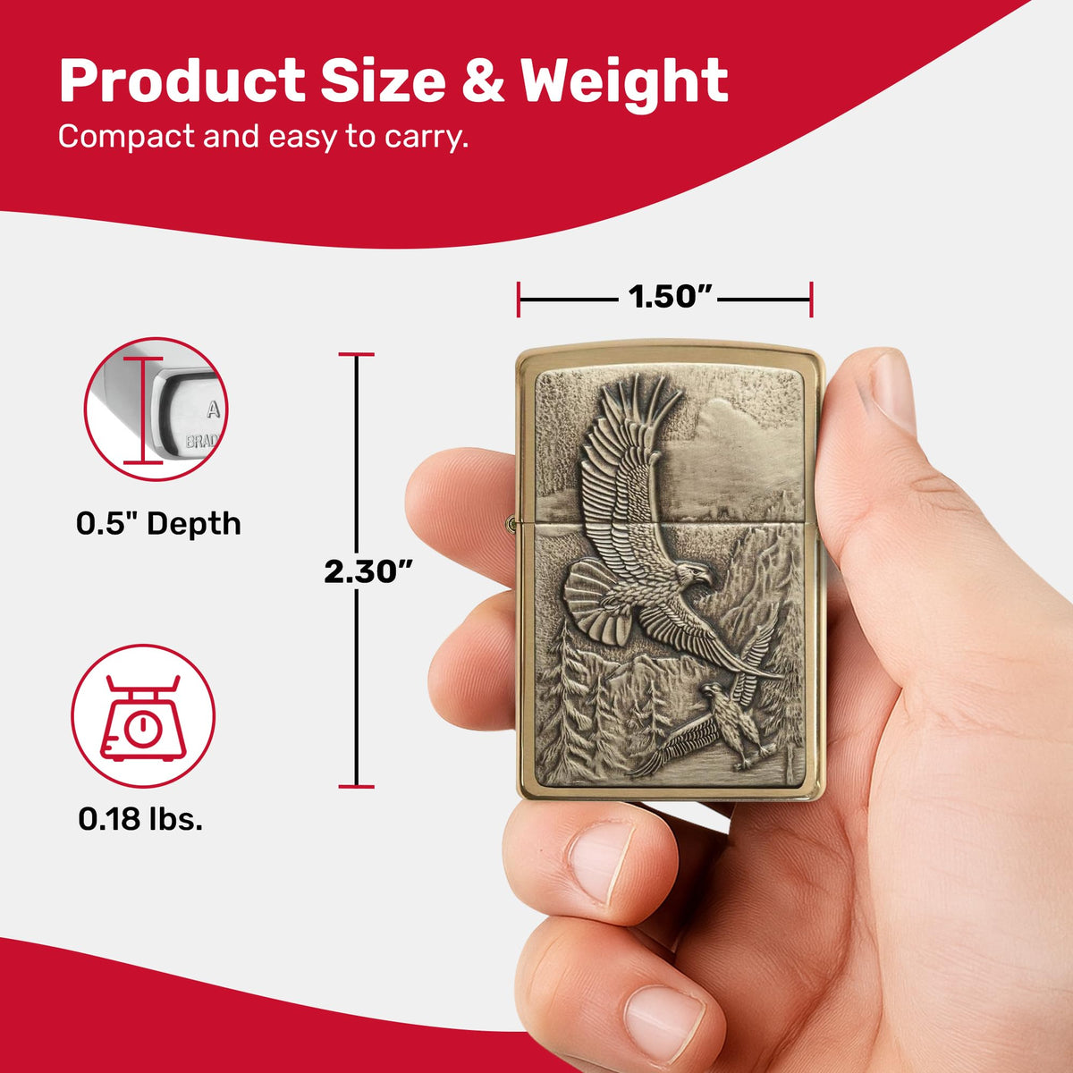 Zippo Eagles Dare Pocket Lighter - Premium Selection Official Imagery - 4