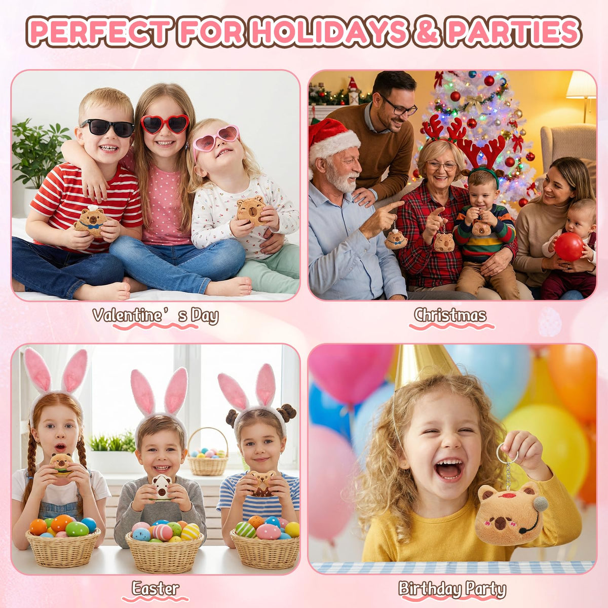 WYZOID 24PCS Kids Plush Keychains Bulk Mini Stuffed Animal - WYZOID Official Imagery - 8