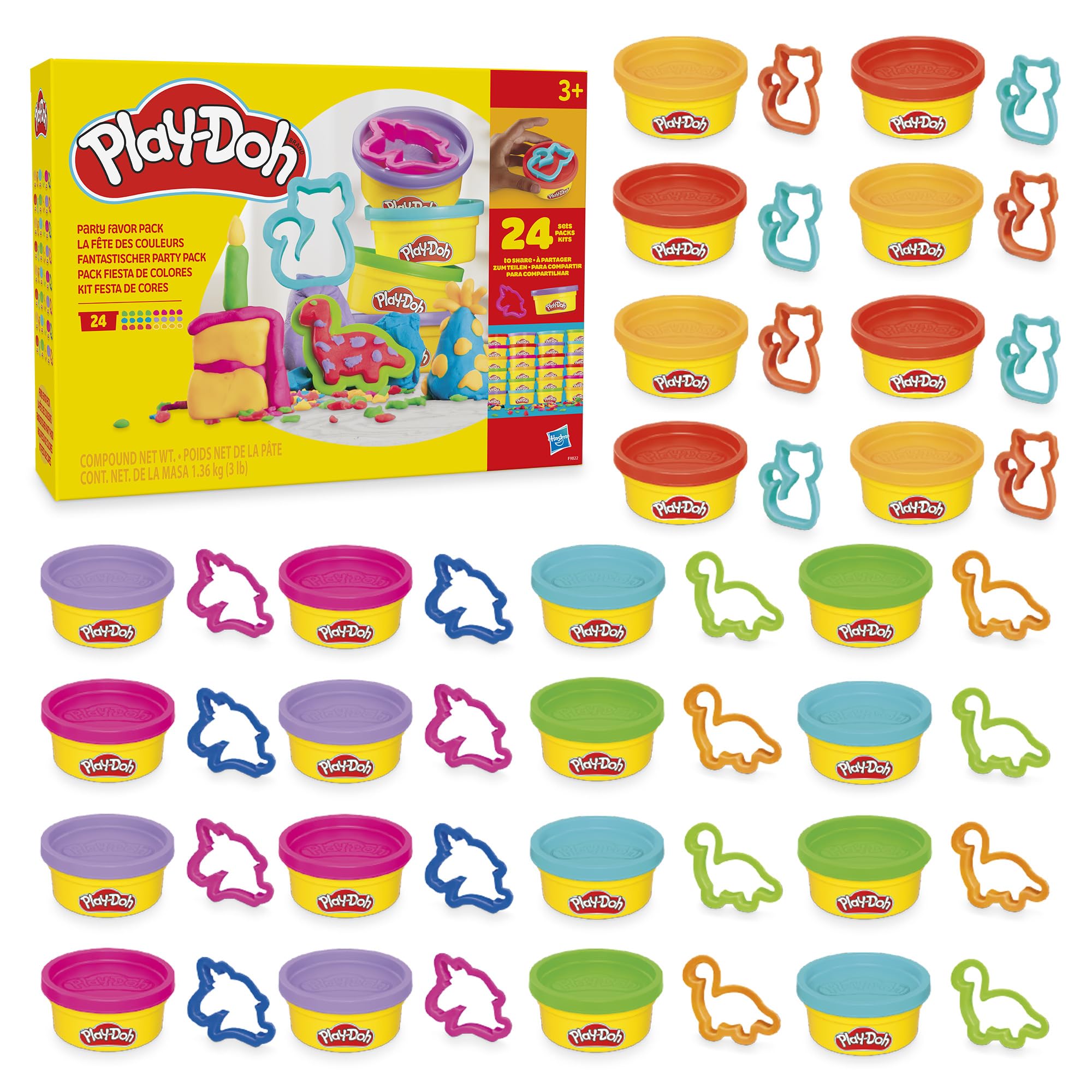 Play-Doh Party Favor Pack, Bulk 24 Pack of Modeling Compound - Product Imagery