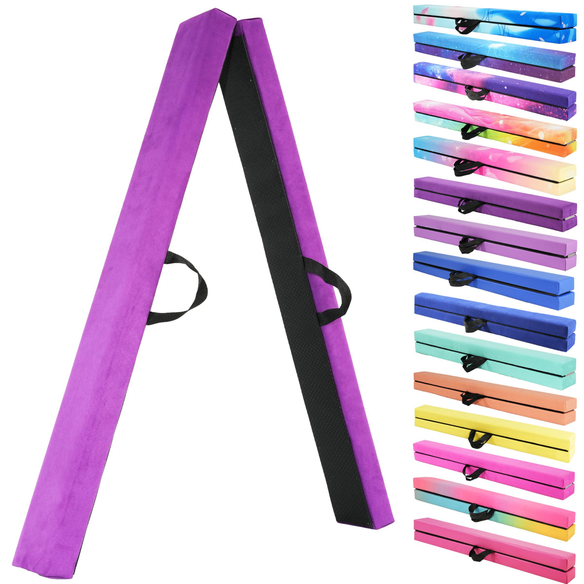 8FT Folding Balance Beam Gymnastics Floor Beam Gymnastics - FC FUNCHEER Official Imagery - 1