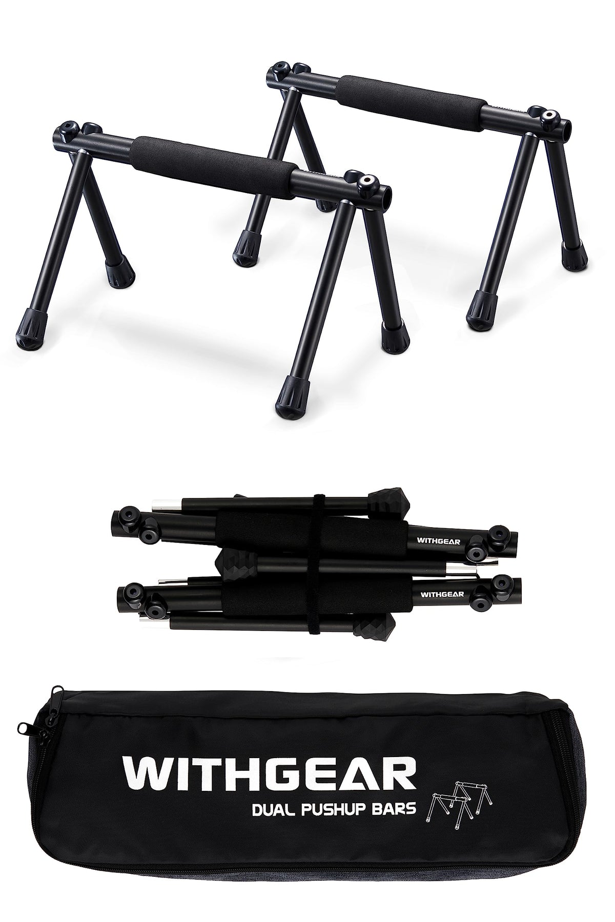 Push Up Bar Folding Dip Bar for Home Workout Lightweight - Withgear Official Imagery - 8