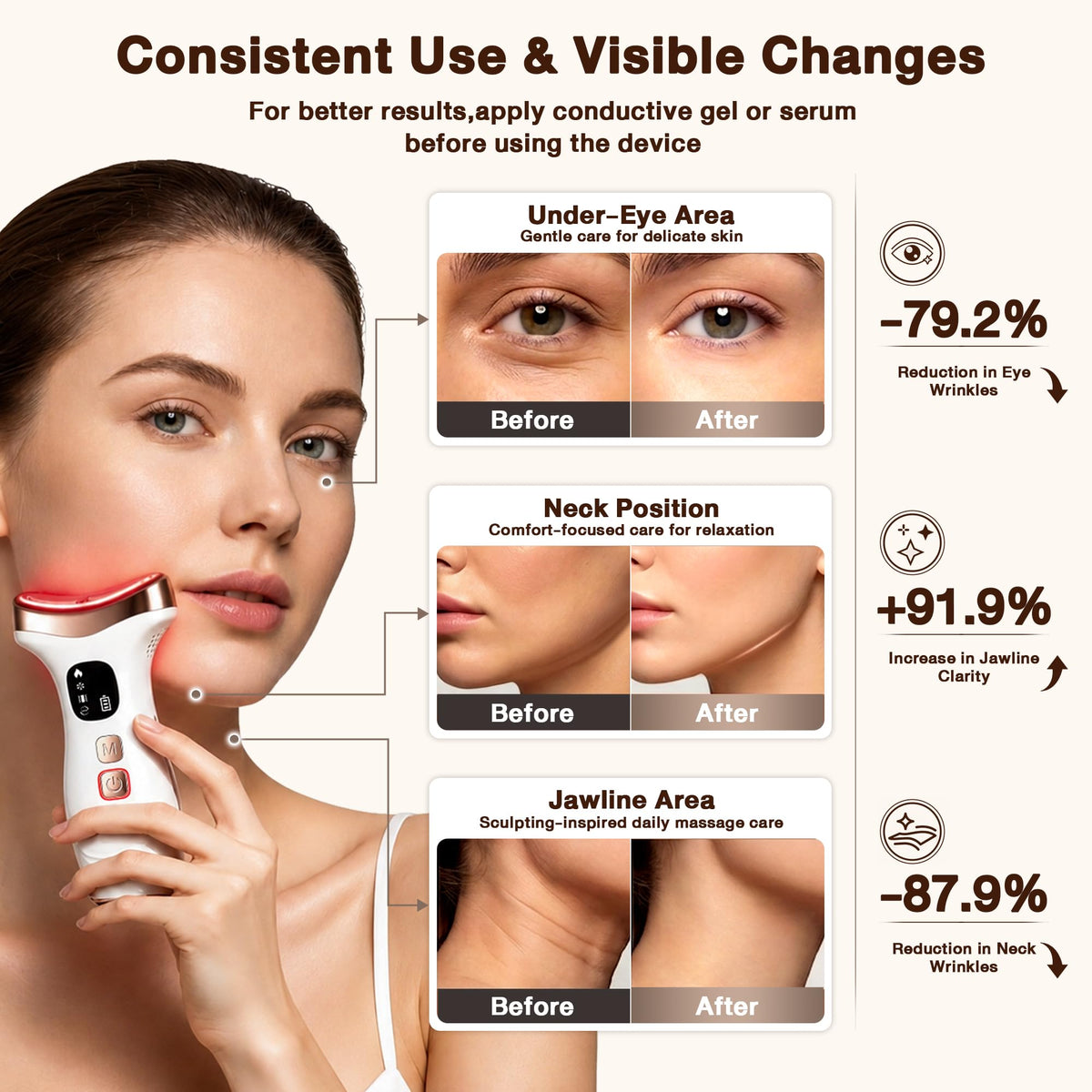 Facial Massager for Face Neck 7 in 1 Gua Sha Beauty Wand - QuestGuts Official Imagery - 5
