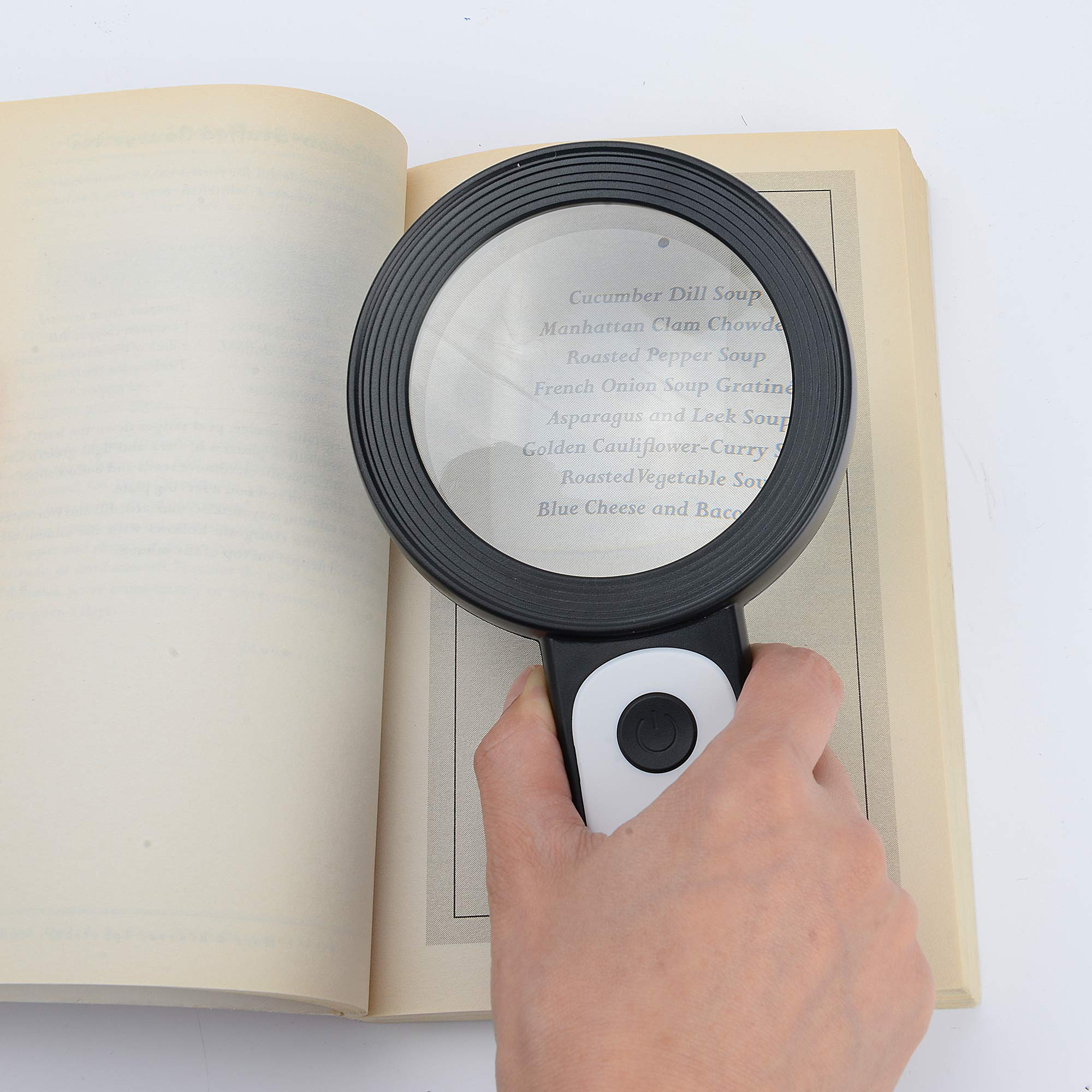 JMH Magnifying Glass with Light, Handheld Large Magnifying Glass - JMH Official Product View 8