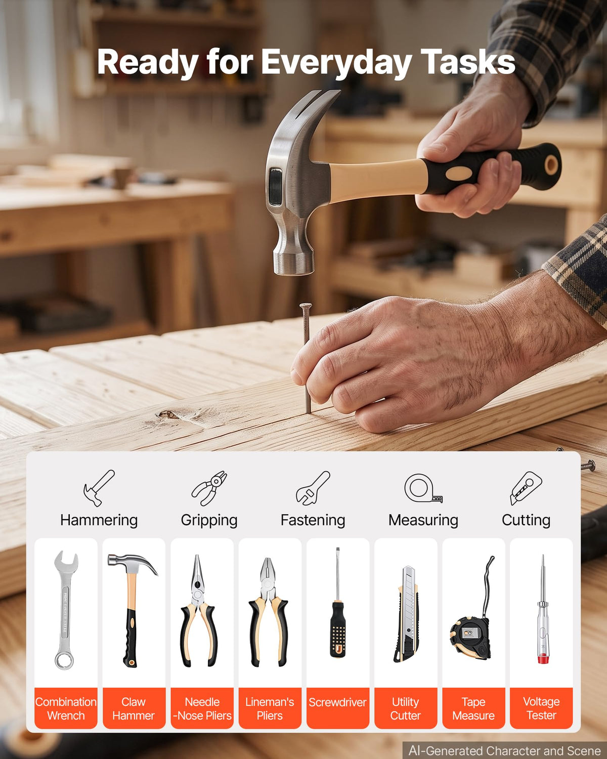 VEVOR 245 Piece Tool Kit General Home and Auto Repair Tool - VEVOR Official Imagery - 5