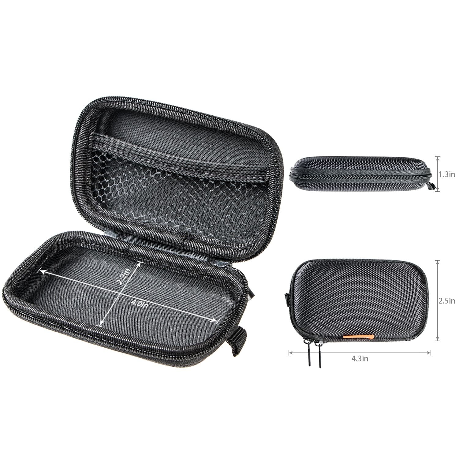 GLCON Small Hard EVA Case, Portable Earbud Zipper Pouch with Mesh - GLCON Official Product View 4
