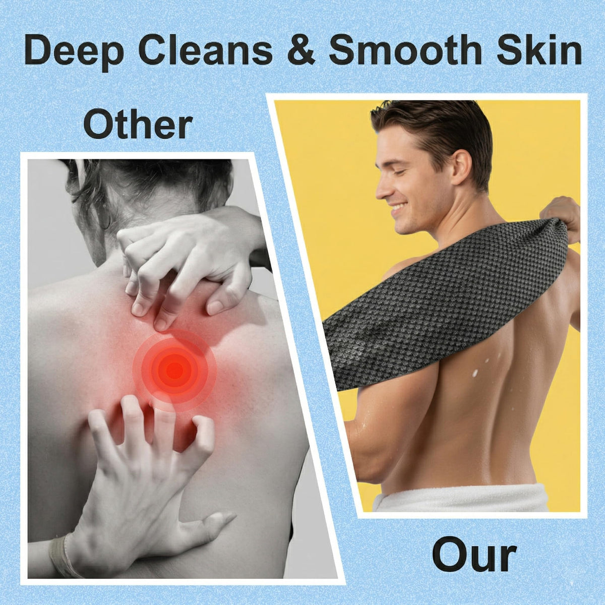 2 Pack Exfoliating Washcloth Towels - Yiclick Official Imagery - 7