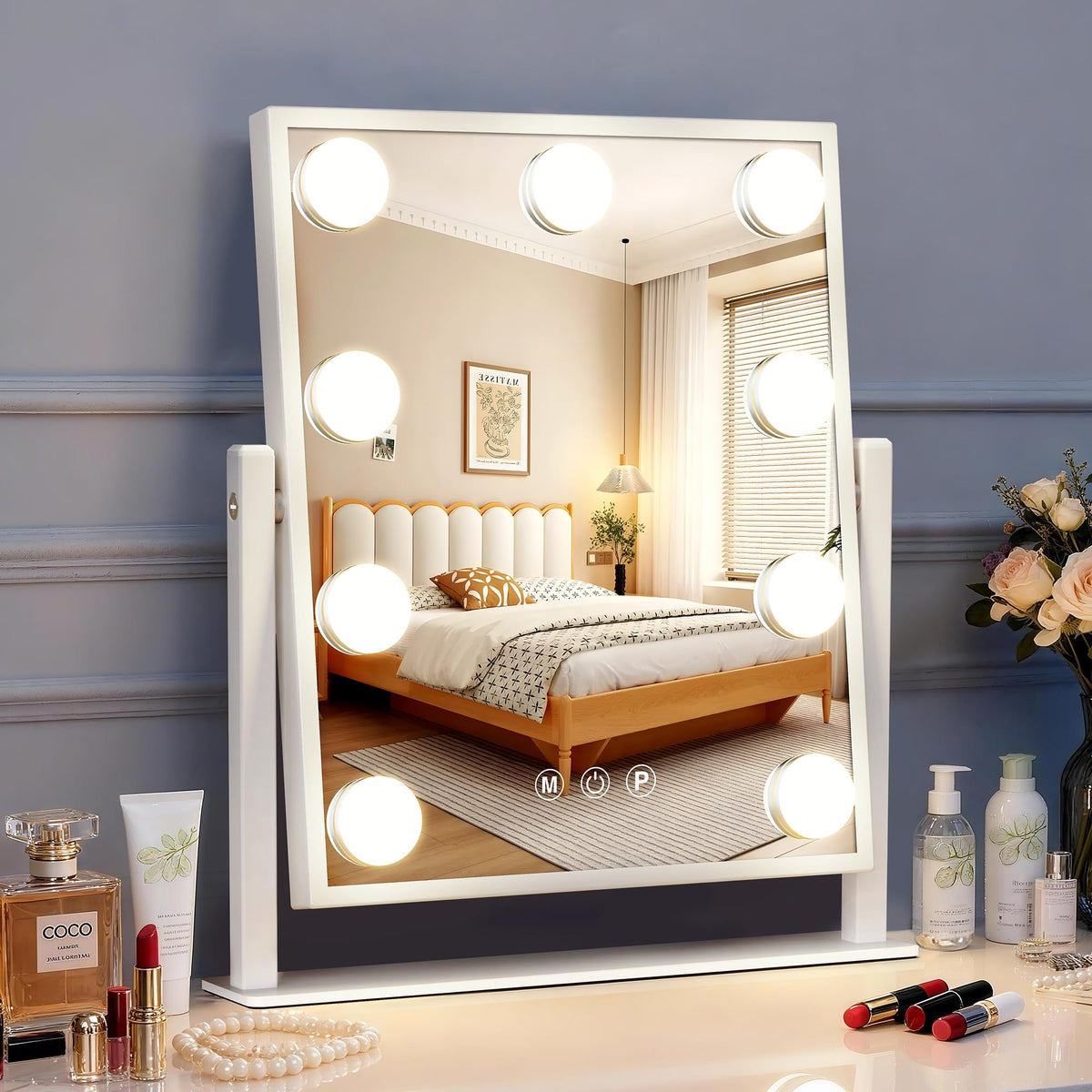 Makeup mirror with lights Hollywood Vanity Mirror with 9 LED - MEKKLEON Official Imagery - 2