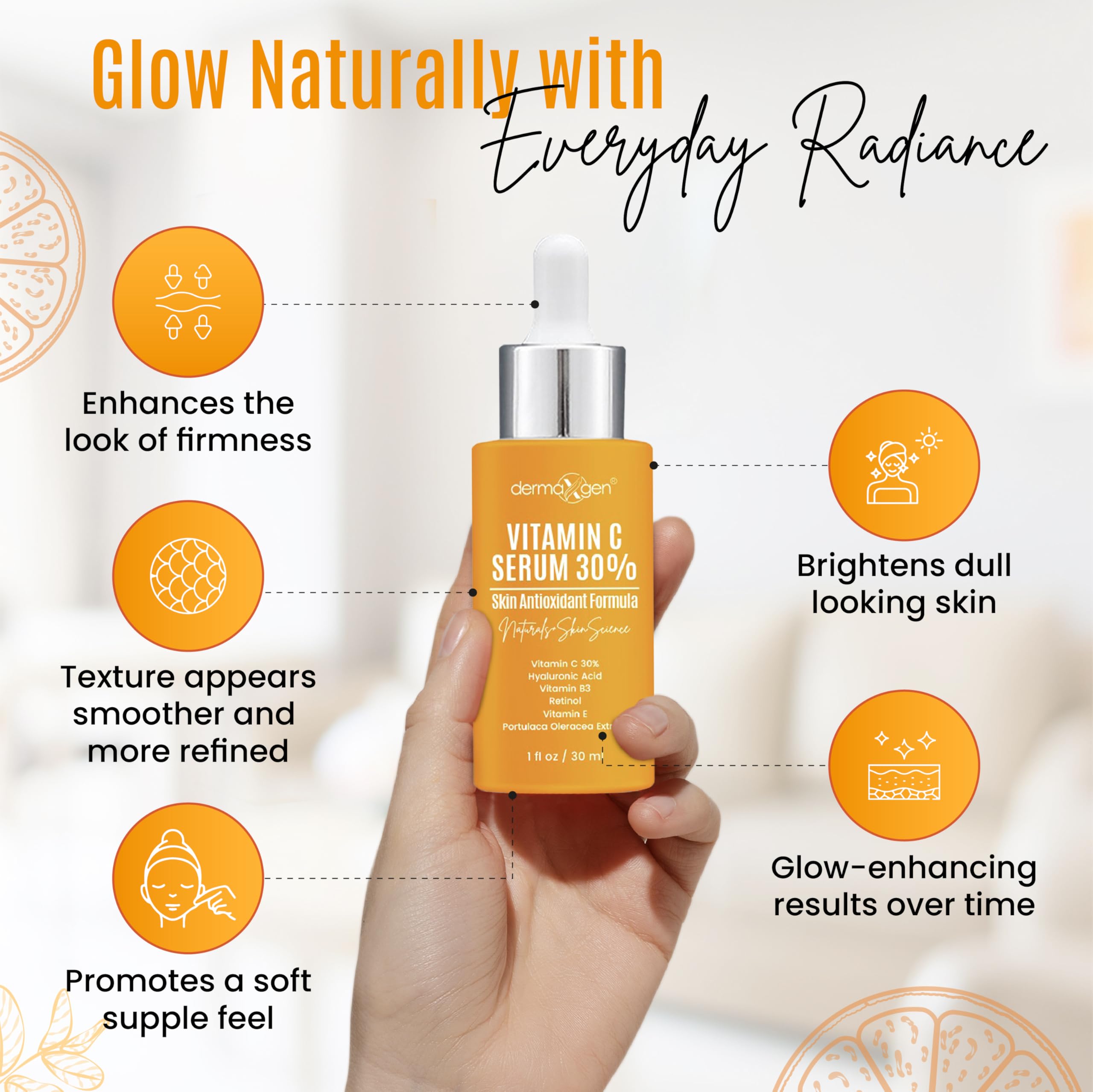 DERMAXGEN 30% Vitamin C Serum for Face - Natural & Organic Anti Wrinkle & Skin - DERMAXGEN Official Product View 7