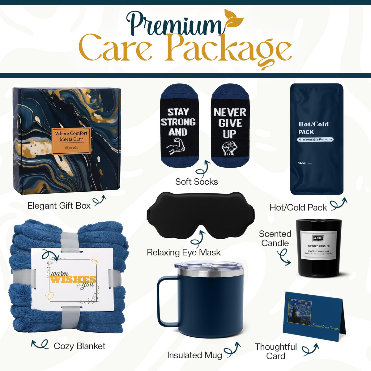 Get Well Soon Gift Basket Men Care Package for Men Get Well - HomeHarbor Collections Official Imagery - 3