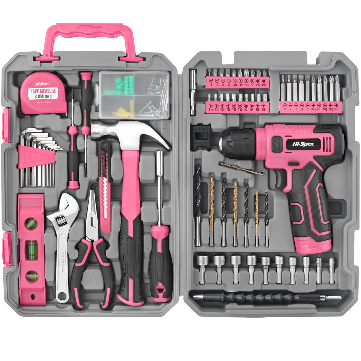 Hi Spec Tool Set with 8V Drill Set Home DIY Repair - Hi-Spec Official Imagery - 1