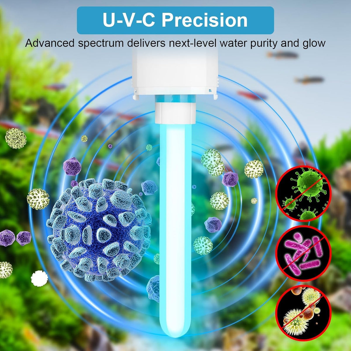 291GPH Aquarium Filter with U V Light and Timer for 40 160 - DESUMG Official Imagery - 5