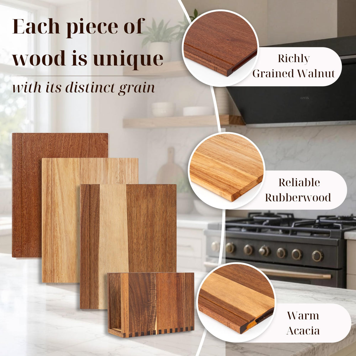 Book Cutting Board Set with Wooden Stand for Home Cooks - Wnfou Official Imagery - 6