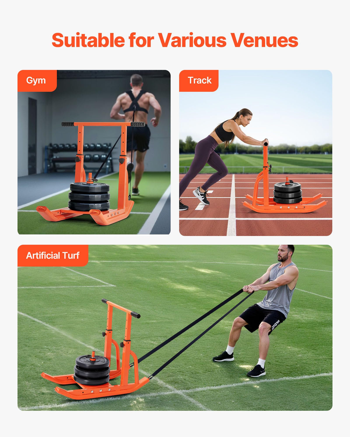 VEVOR Weight Sled Workout Sled for Push Pull Running - VEVOR Official Imagery - 7
