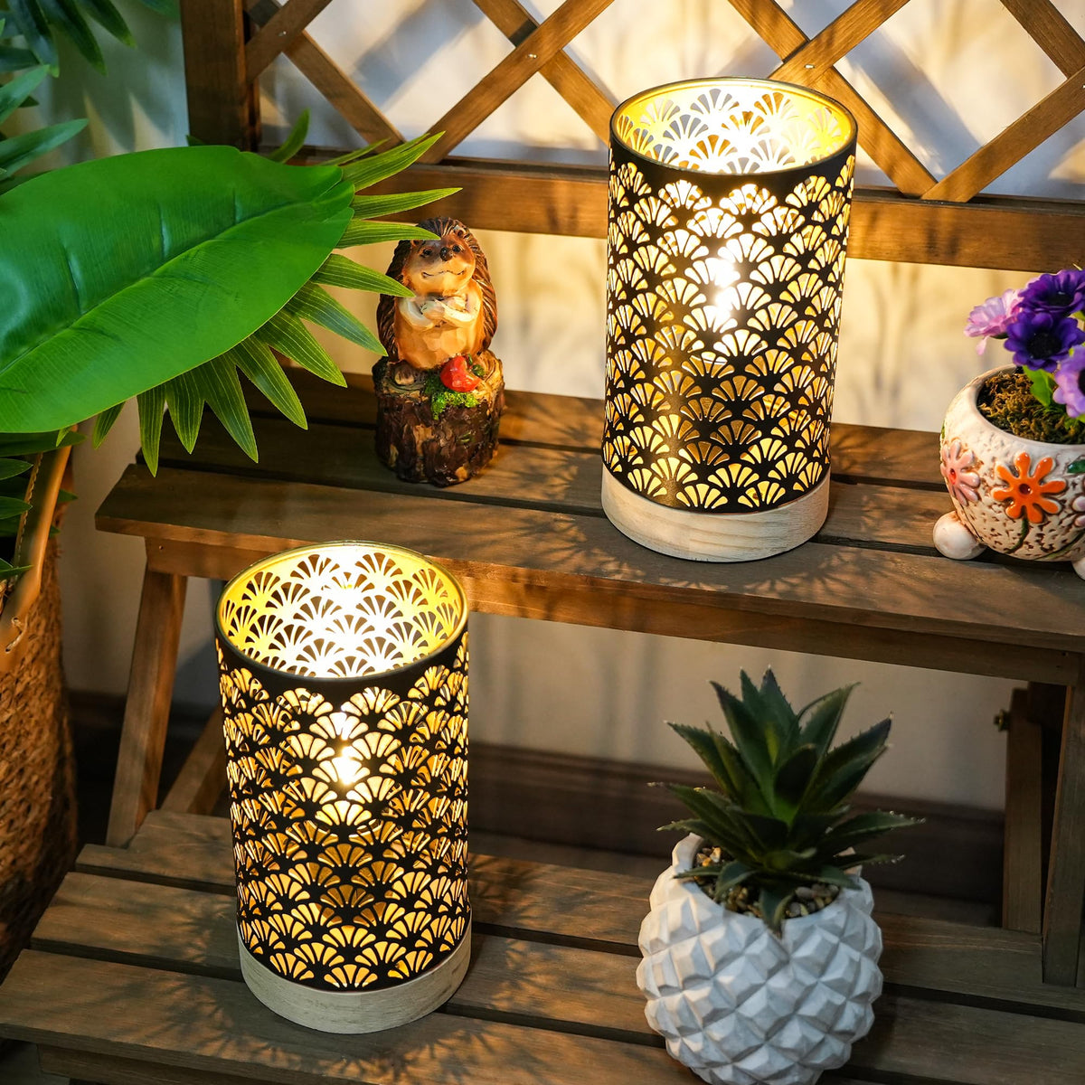 JHY DESIGN Set of 2 Metal Battery Powered Lamps 7 5 H Accent - JHY DESIGN Official Imagery - 5