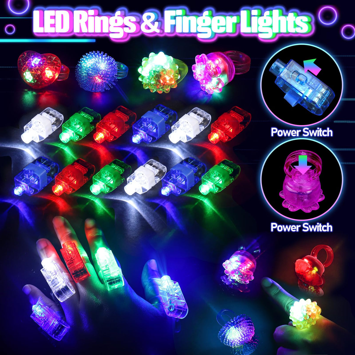 TSDATOWR 150Pcs Glow in the Dark Party Supplies for Kids and - TSDATOWR Official Imagery - 7