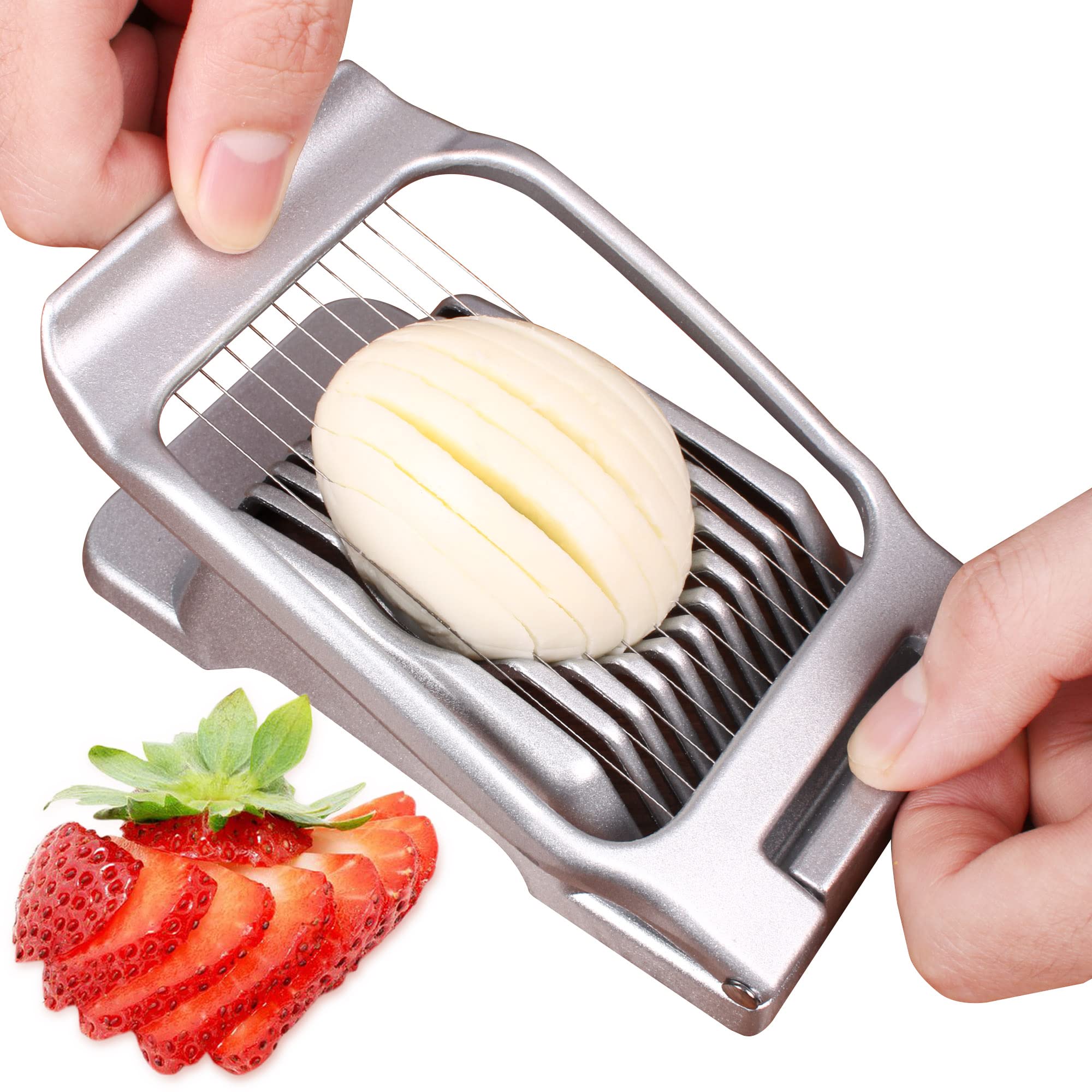 Egg Slicer for Hard Boiled Eggs Egg Cutter Strawberry Slicer - Product Imagery