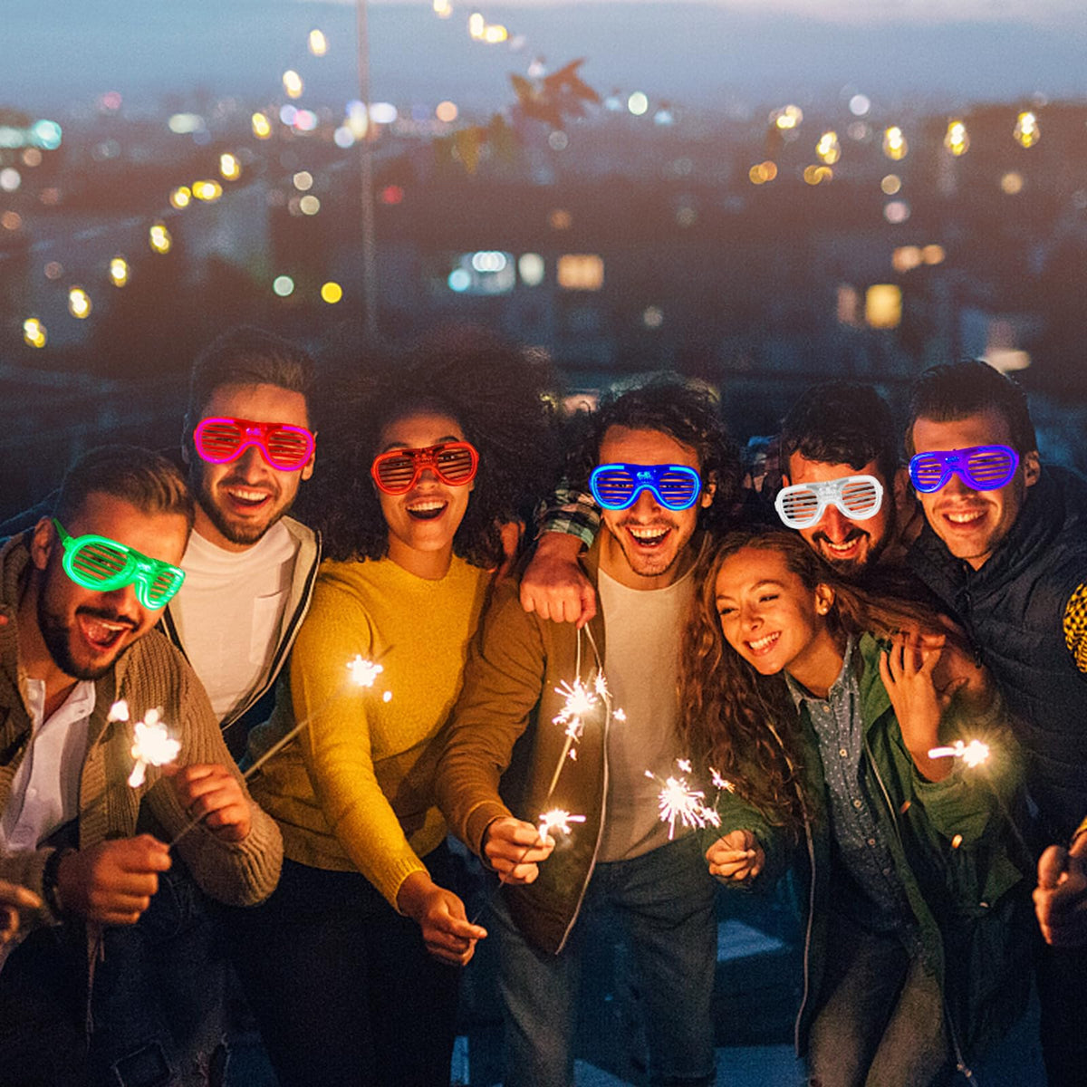 25 Packs LED Glasses 5 Neon Colors glow in the dark party - FathiSooc Official Imagery - 6