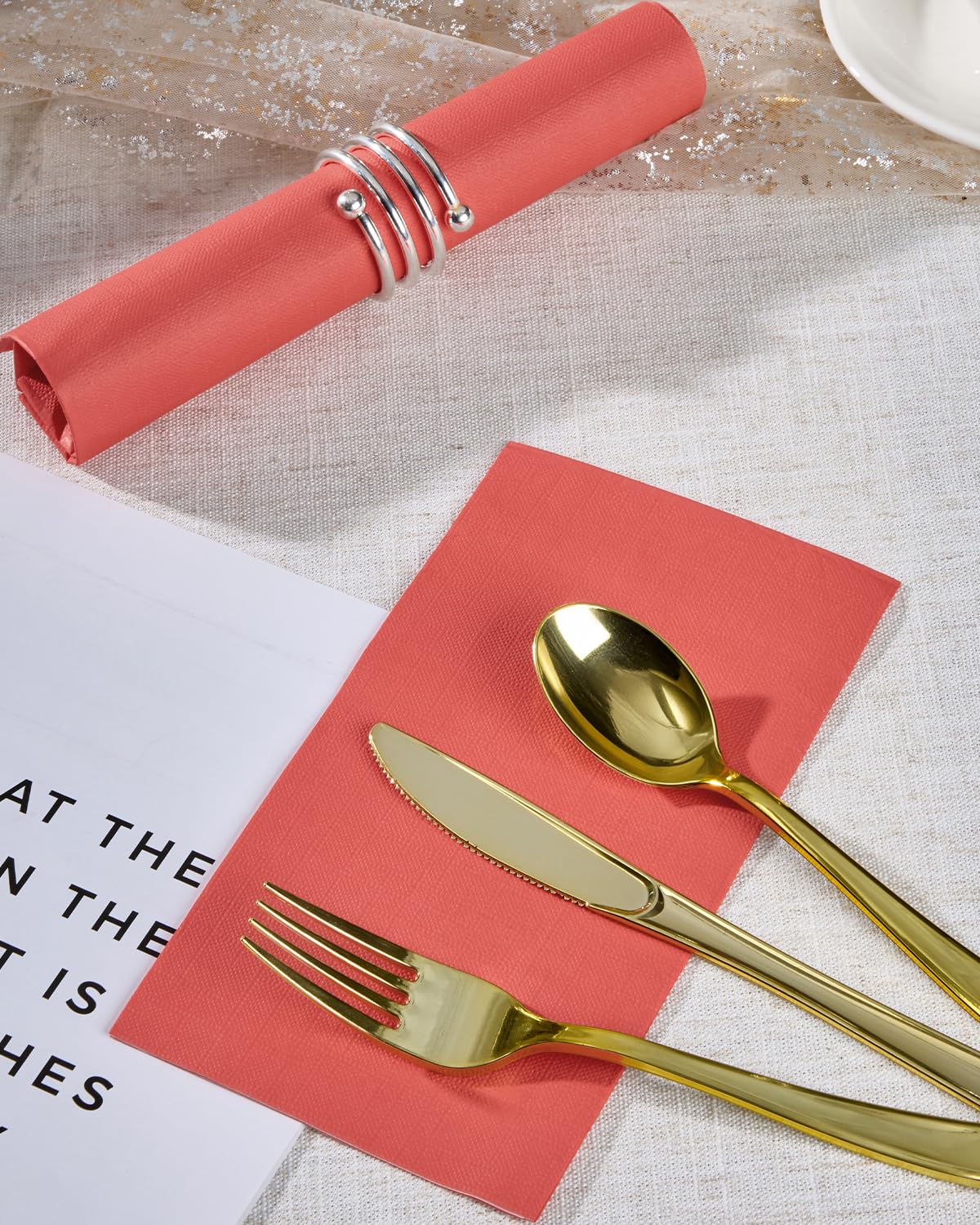 Goodluck 100-Pack Red 3-Ply Disposable Guest Napkins, - Goodluck Official Product View 4