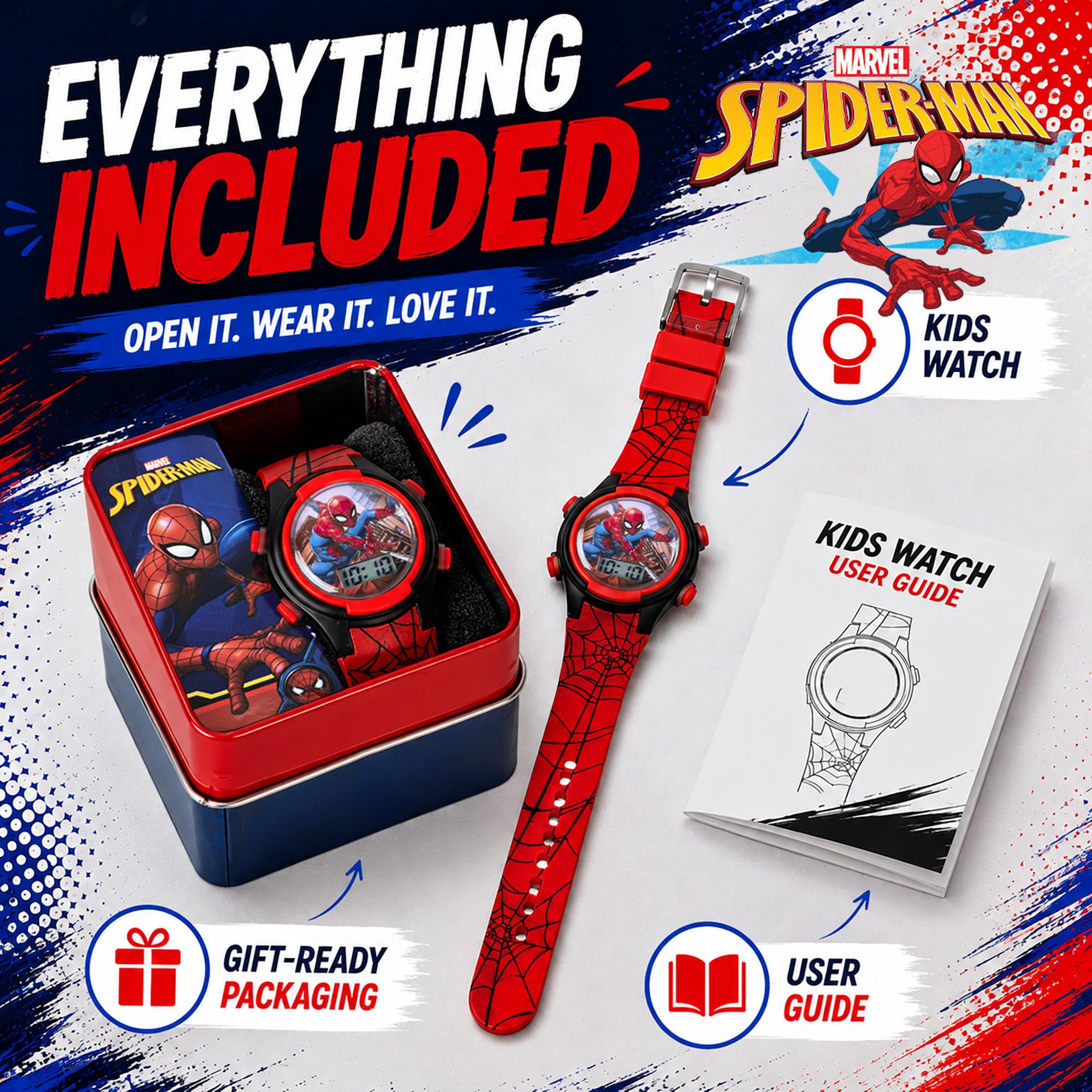 Accutime Marvel Spider-Man Kids Watches – Digital Display, Interactive - View 8