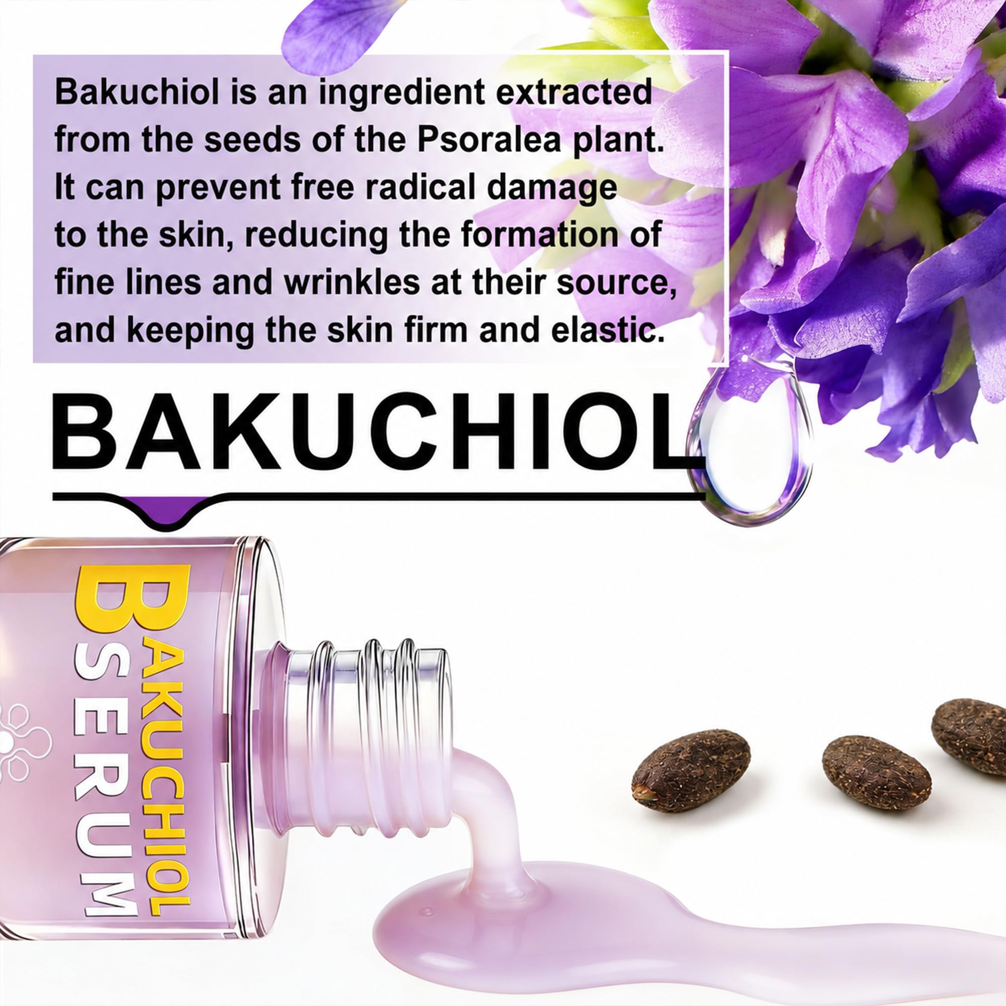 Bakuchiol Serum for Face Organic, Retinol Alternative for Glowing Skin - Generic Official Product View 5