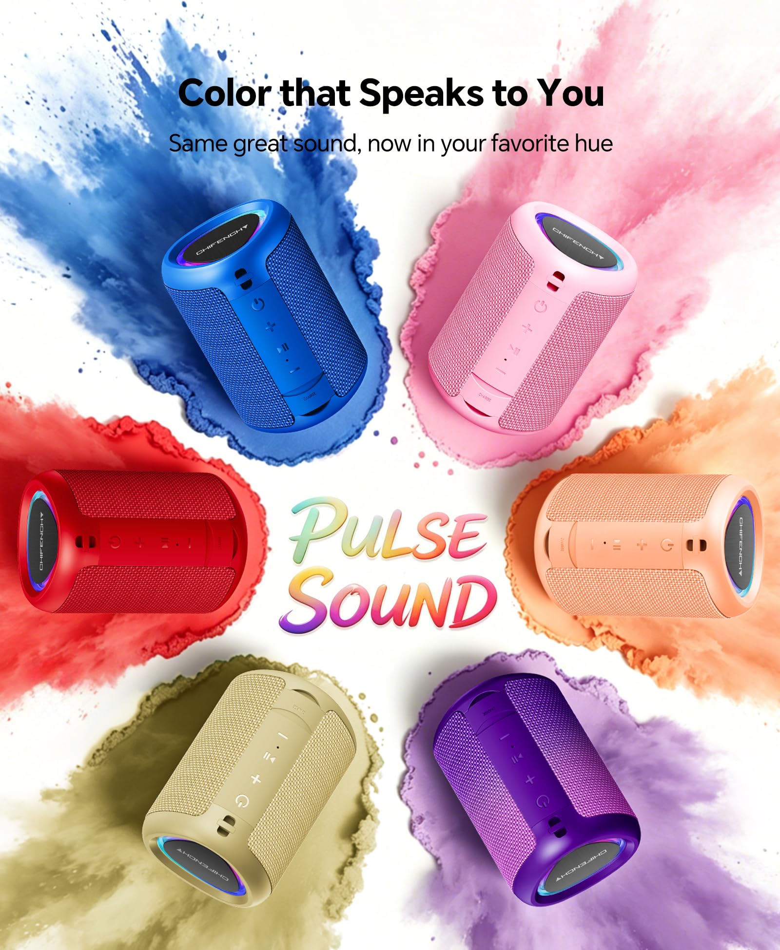 CHIFENCHY Portable Bluetooth Speaker Beach Essentials: IPX5 Water by CHIFENCHY - Angle View 9