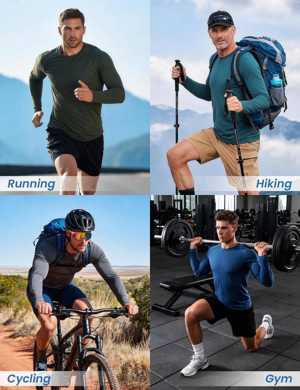 MLYENX 7 Pack Long Sleeve Shirts for Men Sun Protection - MLYENX Official Imagery - 7
