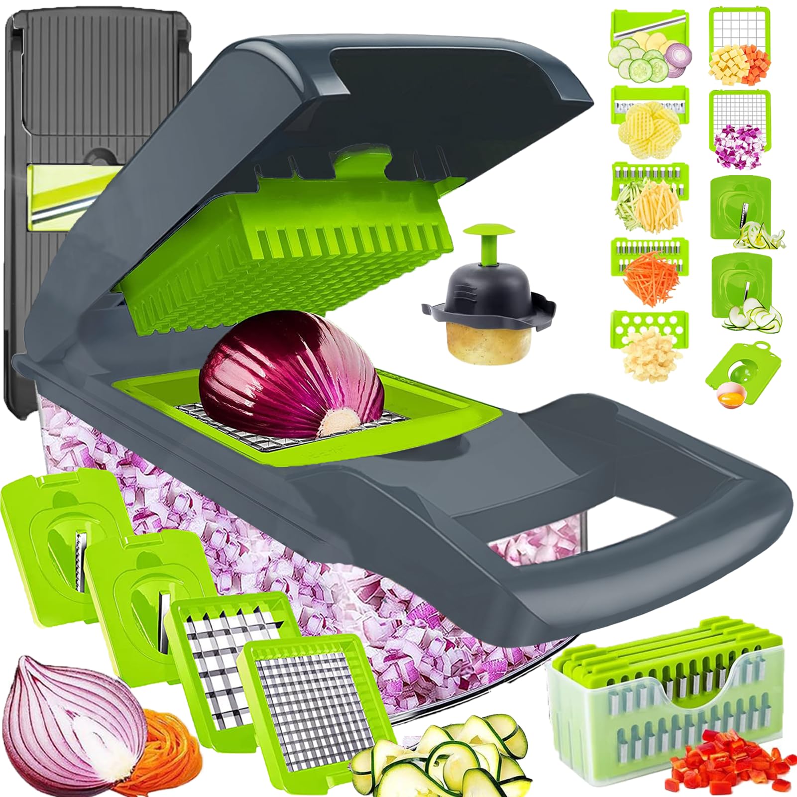 Dewpeton Vegetable Chopper Dicer with Container | Cheese Grater M - Dewpeton Official Product View 8