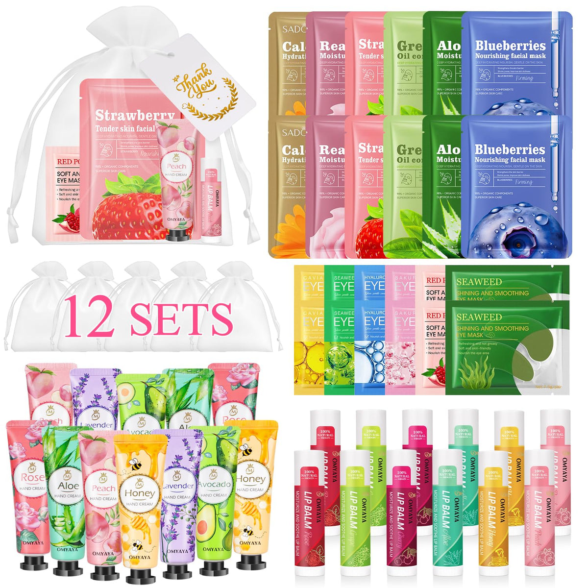 72 Pcs Bulk Gifts For Women Bulk Facial Mask Lip Balms Hand - LFENYIGI Official Imagery - 2