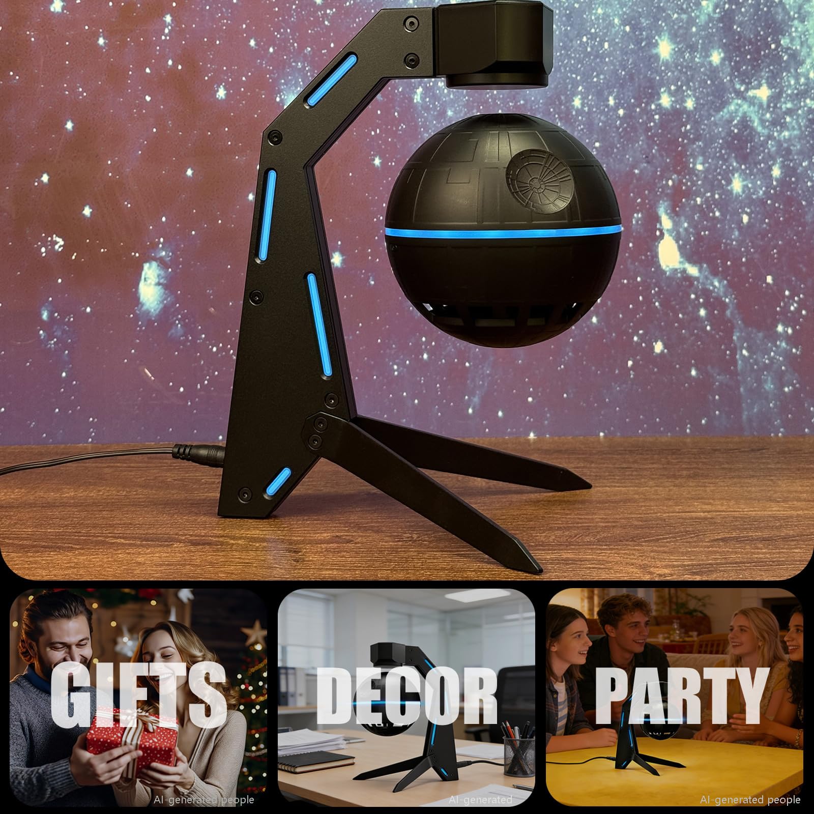 WKYSTR Magnetic Levitation Bluetooth Speaker, Floating & Spinning, Sci-Fi Decor - WKYSTR Official Product View 4