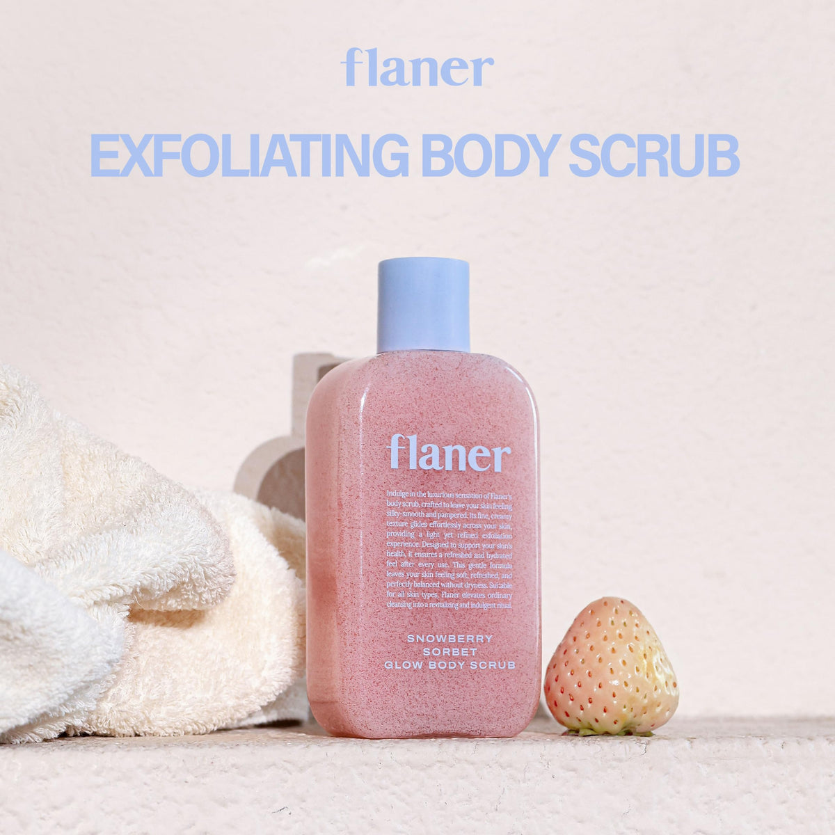 FLANER Snowberry Sorbet Glow Body Scrub Gentle Exfoliating - flaner Official Imagery - 3