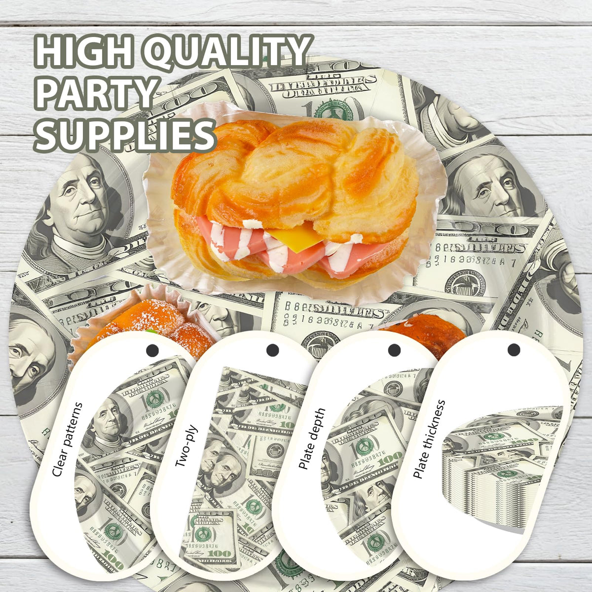 250Pcs Money Party Decoration for Birthday Bachelor Serves - Greencian Official Imagery - 6