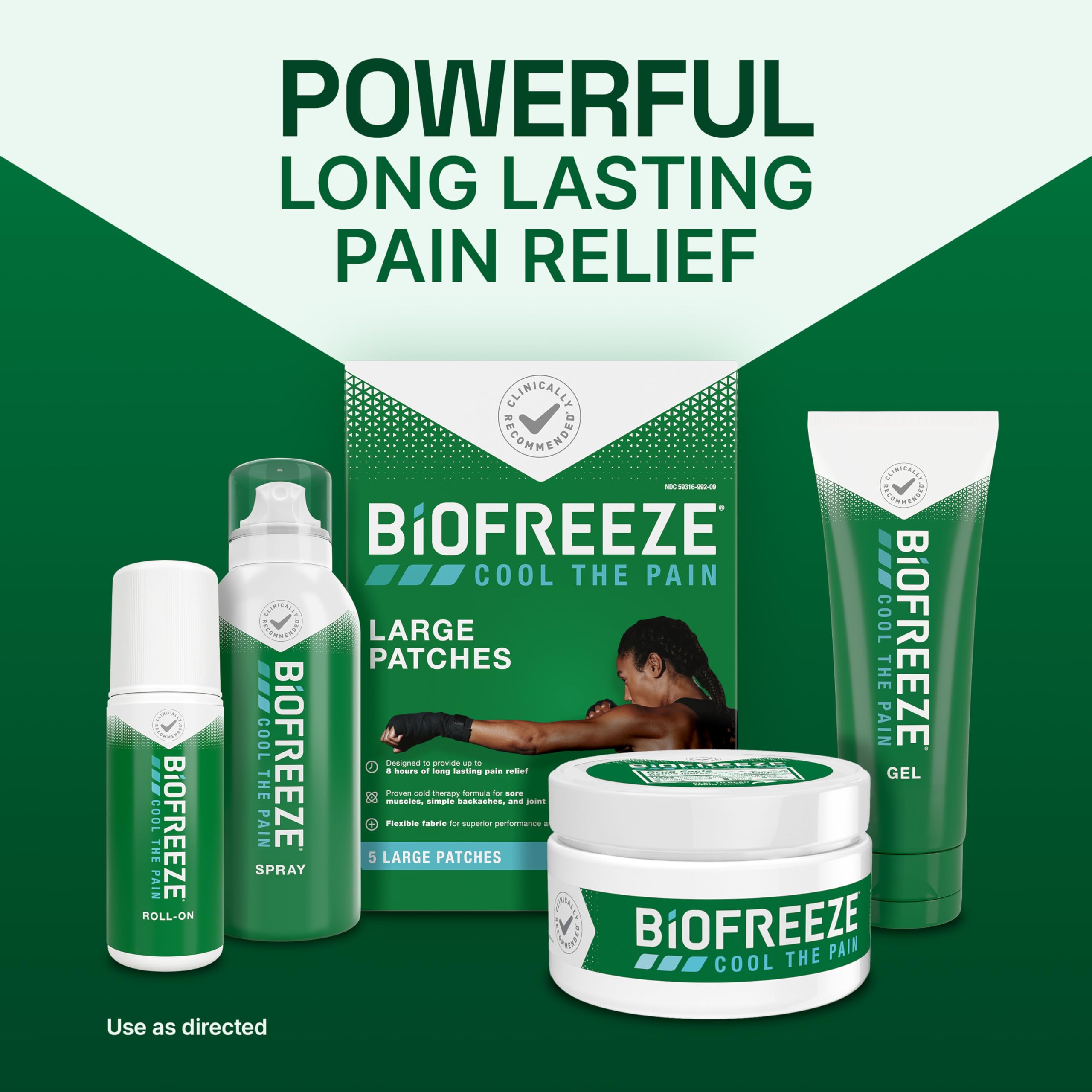 Biofreeze Large Menthol Pain Relief Patches 12ct