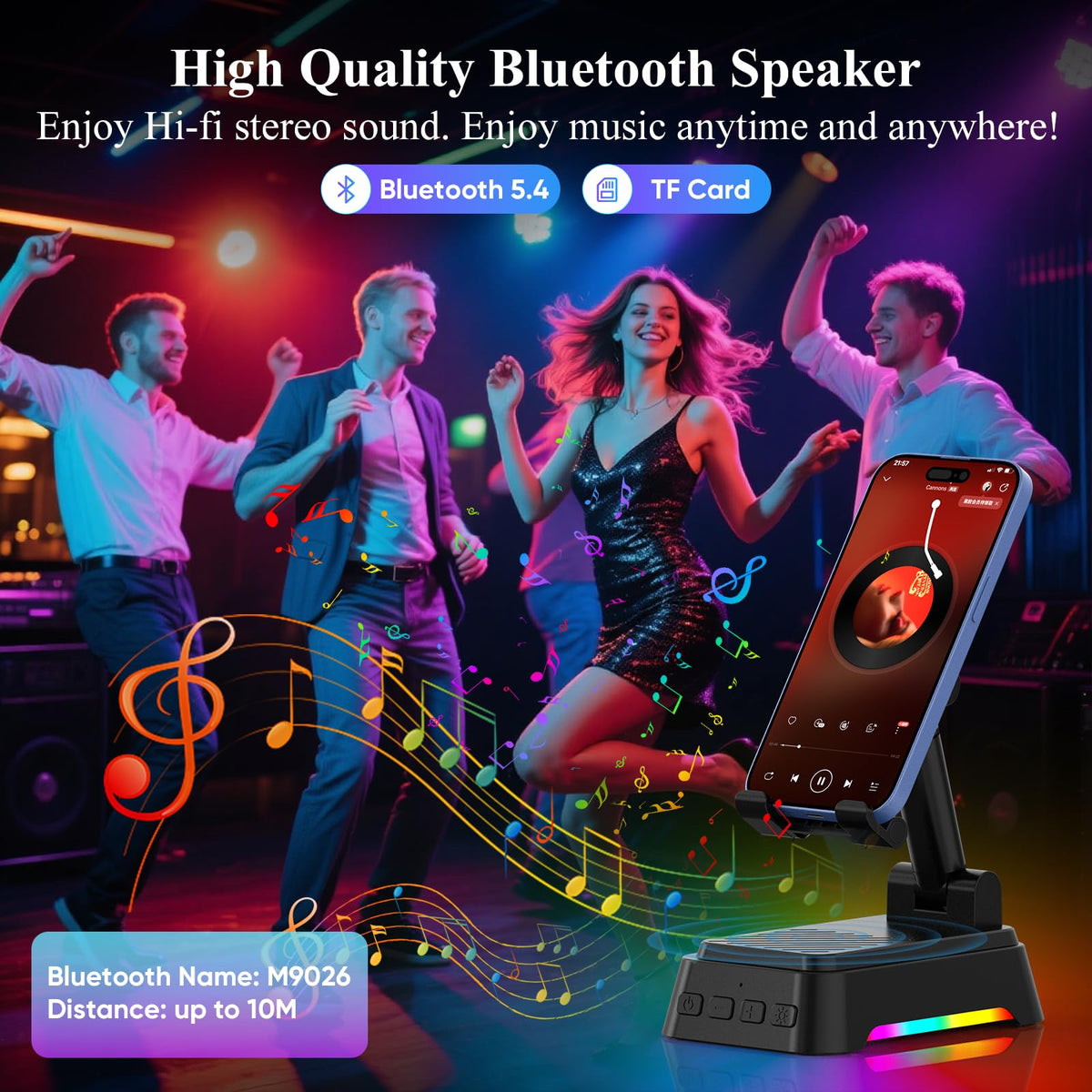Gifts for Men Women Cell Phone Stand with Upgrade Bluetooth - AUYLE Official Imagery - 4