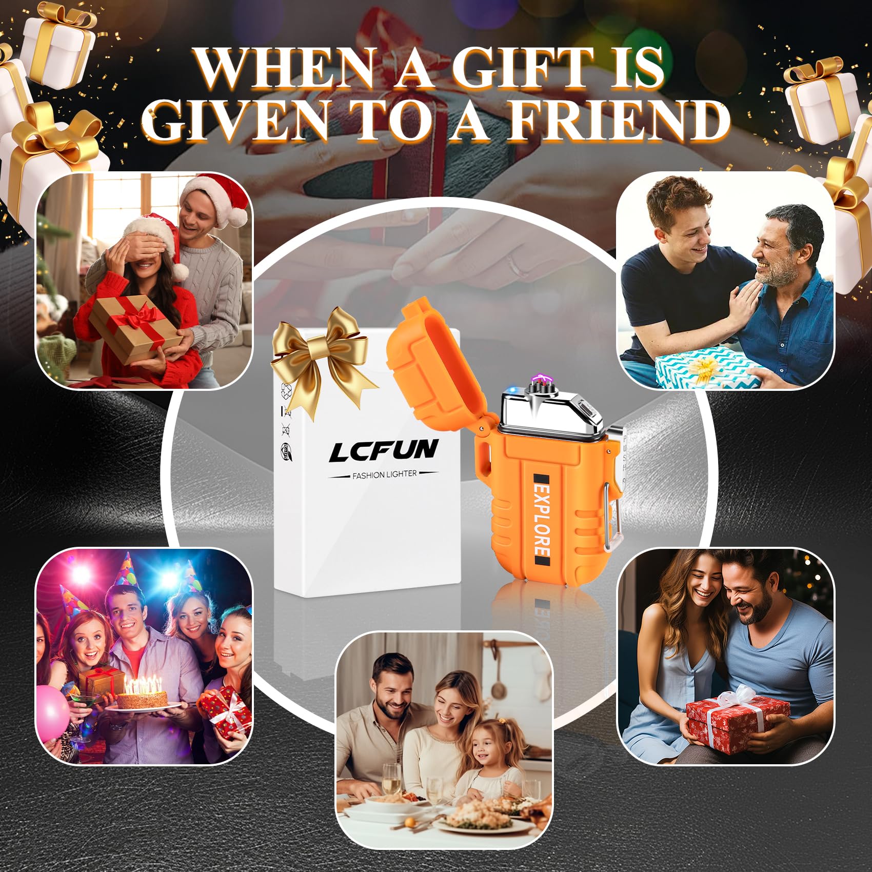 LcFun Electric Lighter Rechargeable Dual Arc Plasma Lighter Water by LcFun - Angle View 7