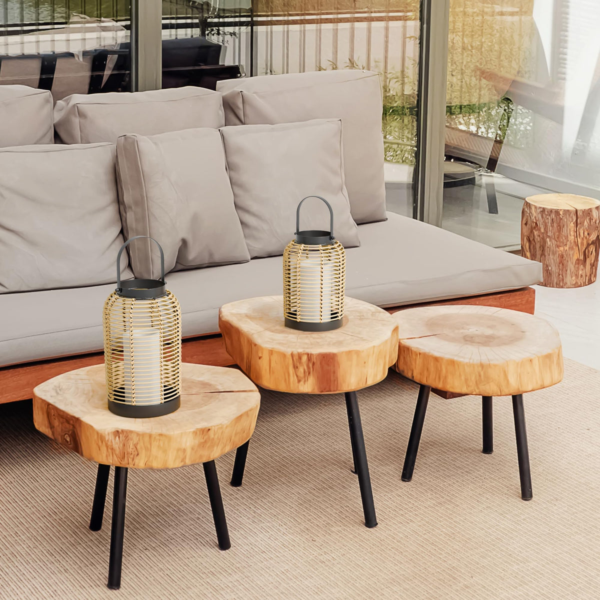 Natural Rattan Boho Lanterns - KIBAGA Official Imagery - 3