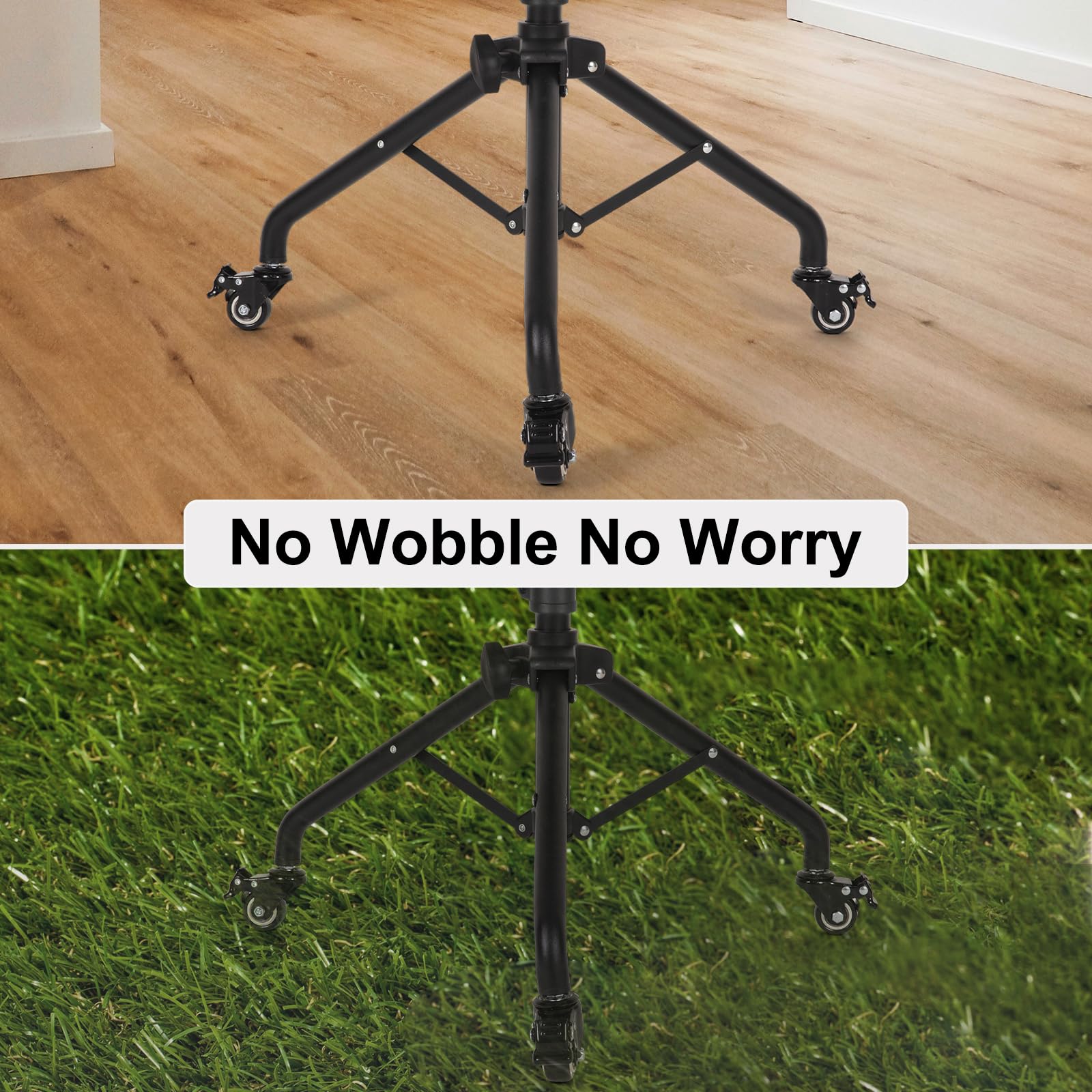 Tossbiss Laptop Tripod on Wheels with 2 Shelves