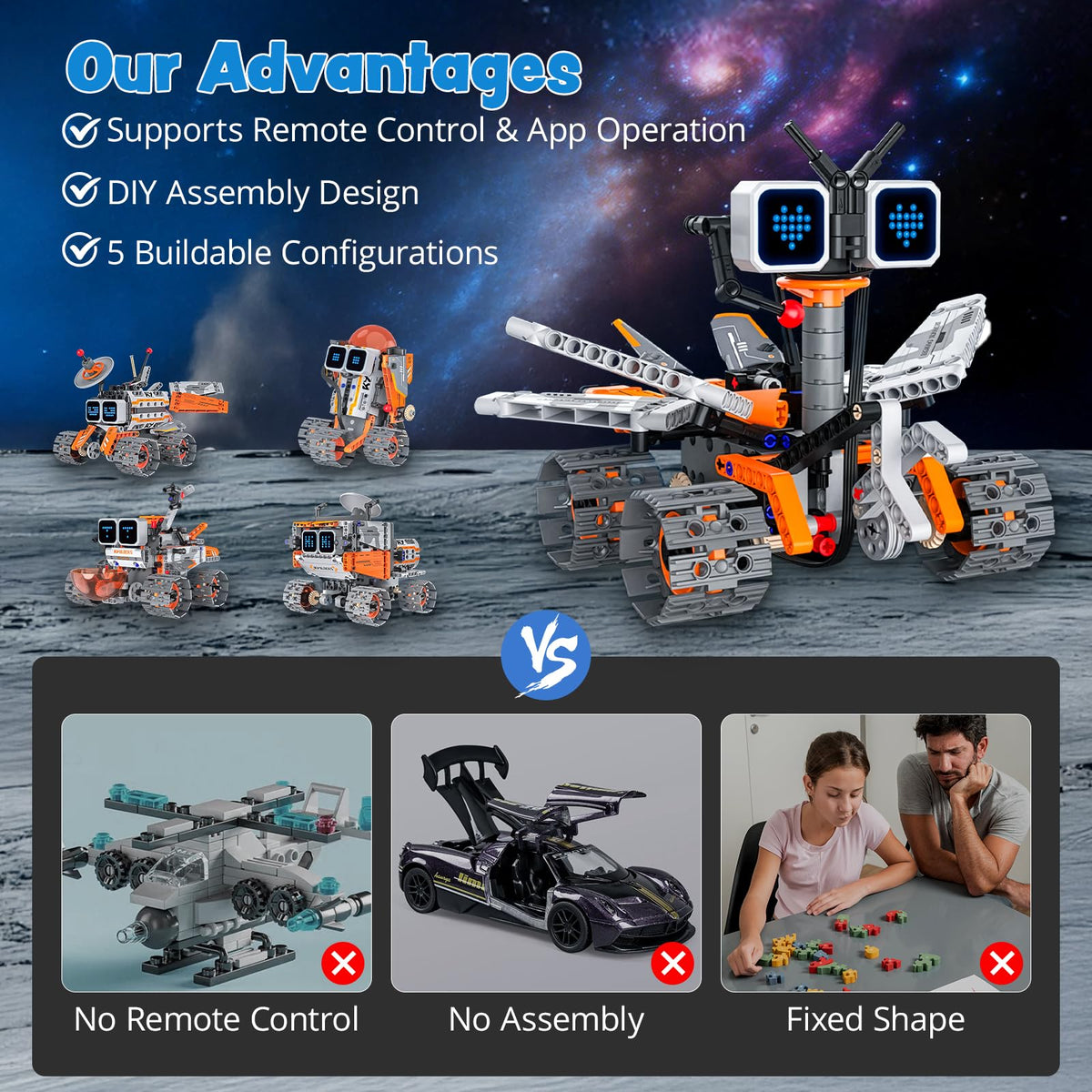 STEM Robot Building Kit for Kids 8 12 5 in 1 App RC Toy - Aptrbg Official Imagery - 7