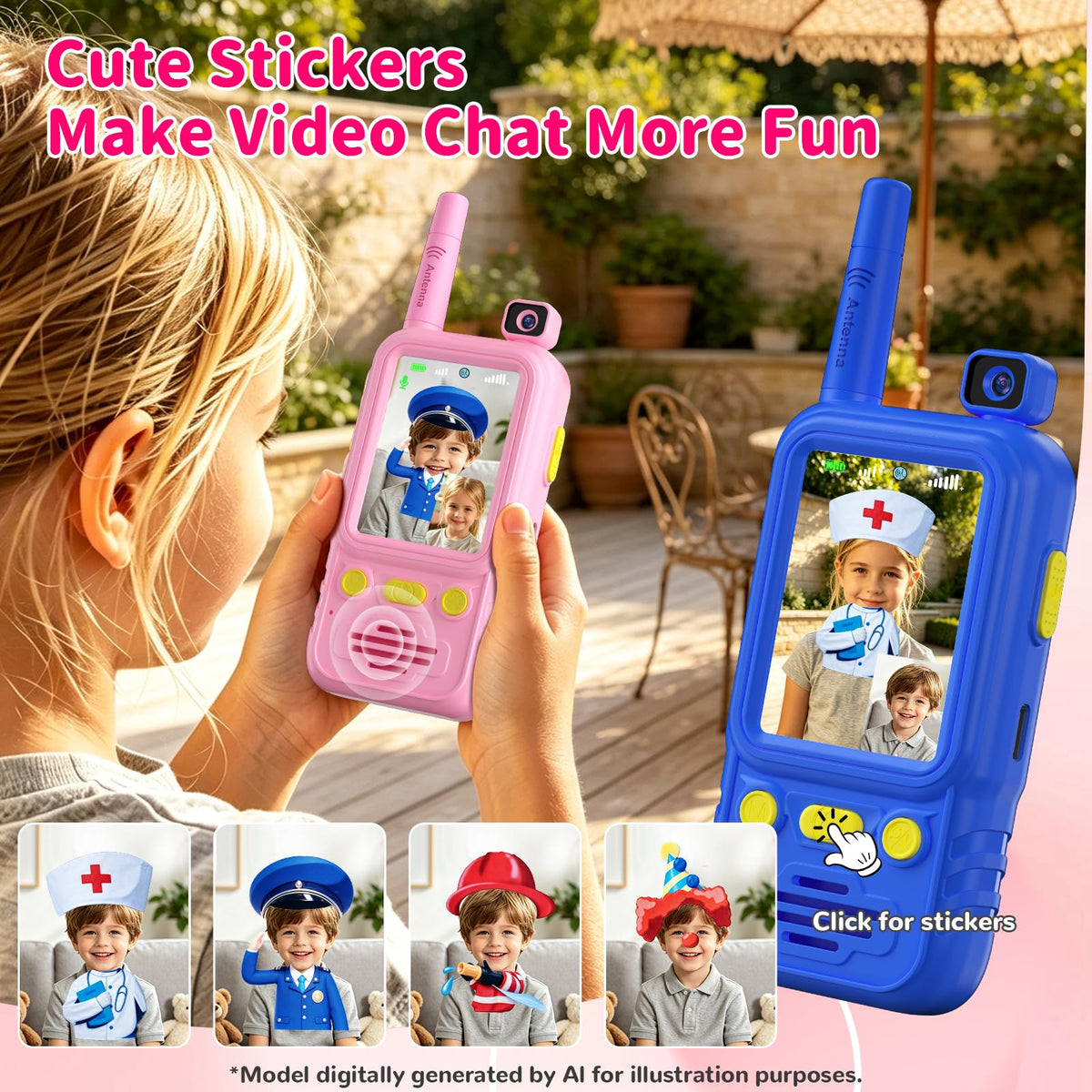 Video Walkie Talkies for Kids with 180 Rotating Camera - Jollyocean Official Imagery - 5