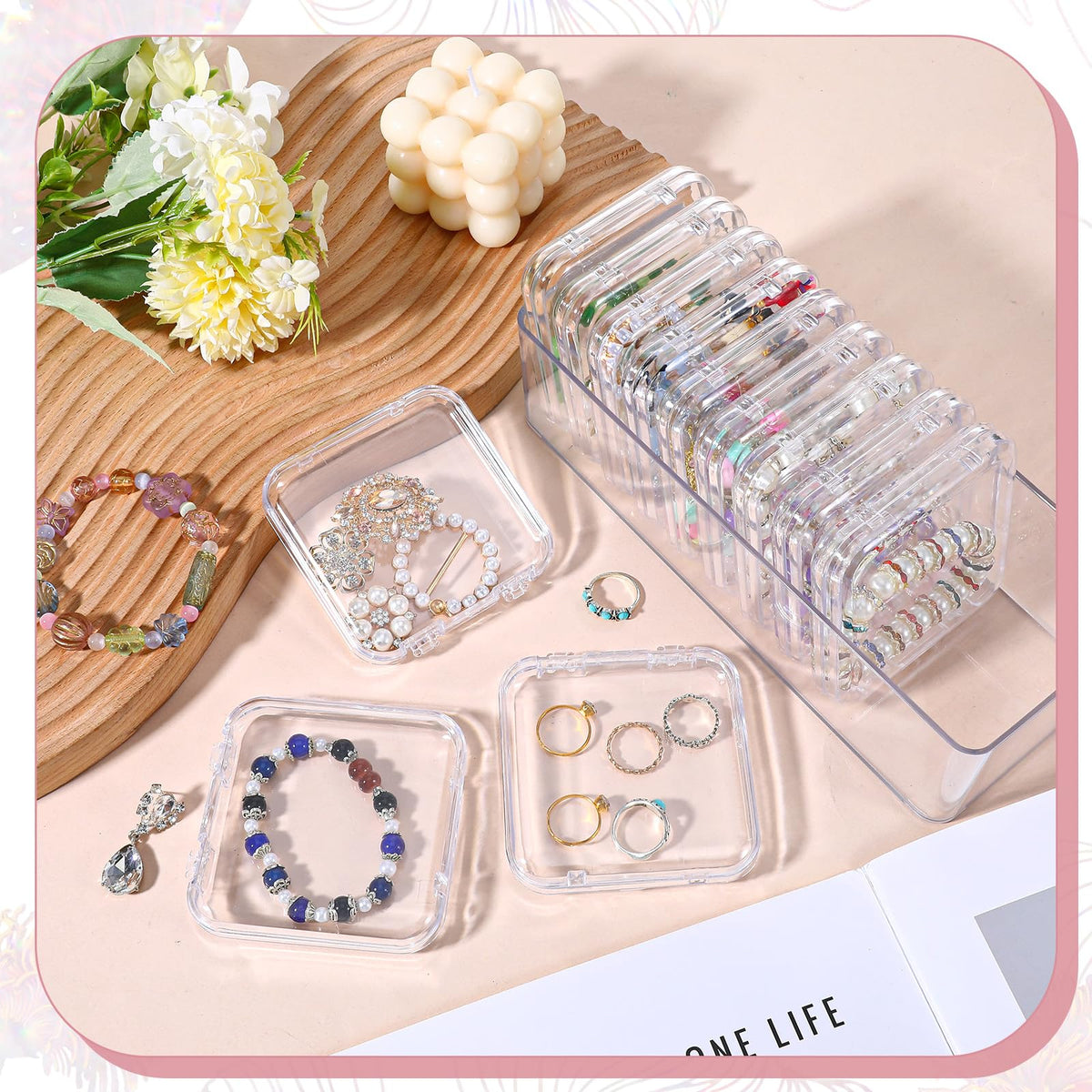 2 Pack Acrylic Jewelry Organizer Box with 24 Portable Small - Giloaou Official Imagery - 6