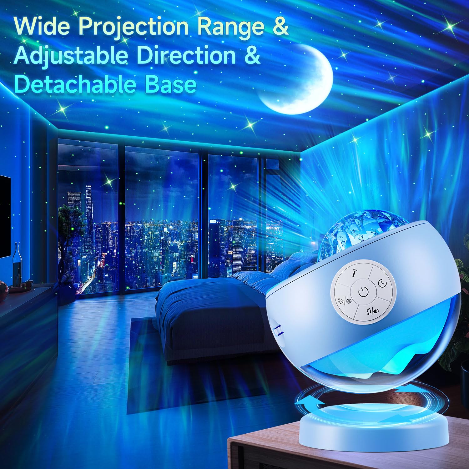 Staryou Iceberg Northern Lights Projector, Blue Galaxy Projector by Staryou - Angle View 9