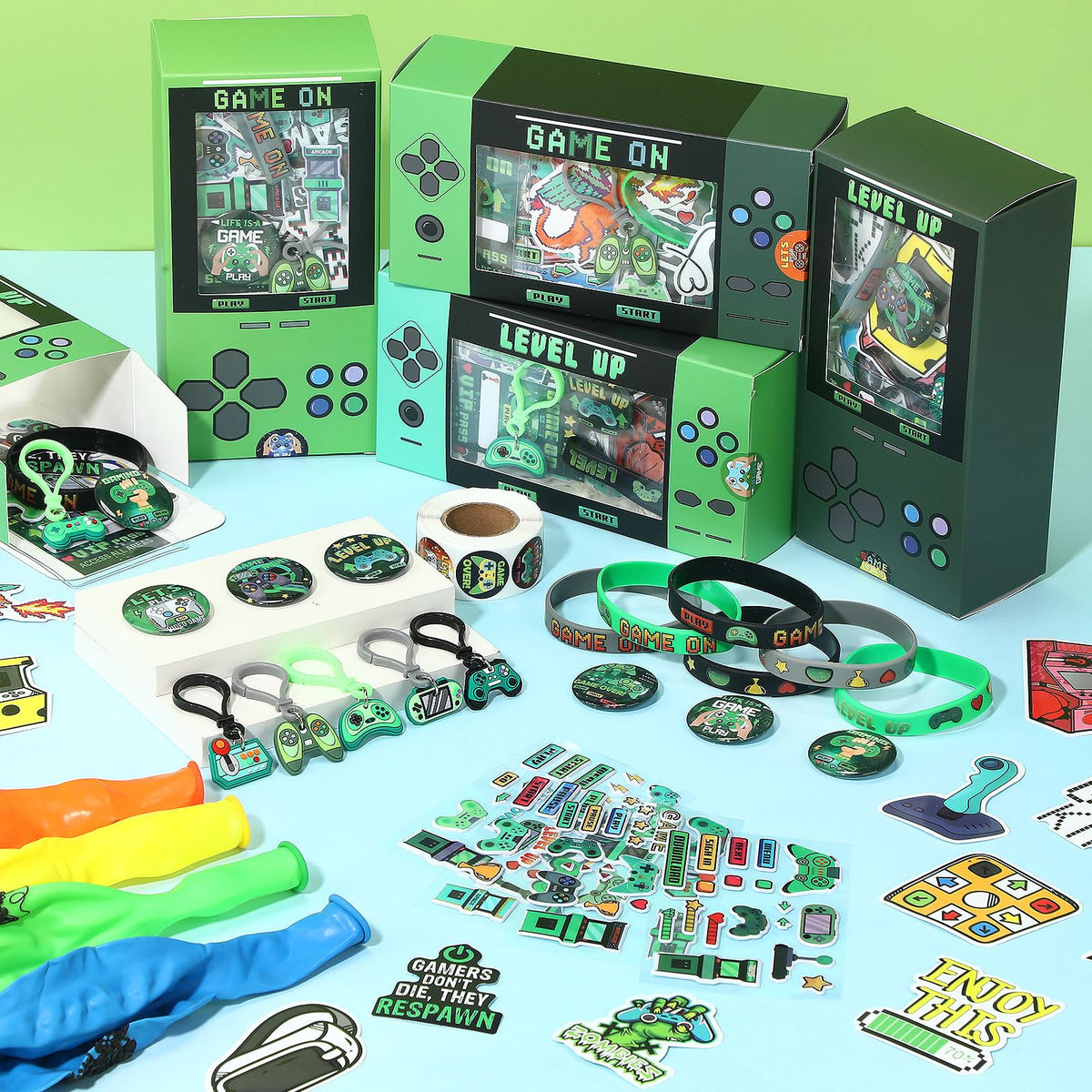 147 Pcs Video Game Party Favors for 12 Kids Gamer Goodie Bag - VercanMonth Official Imagery - 3