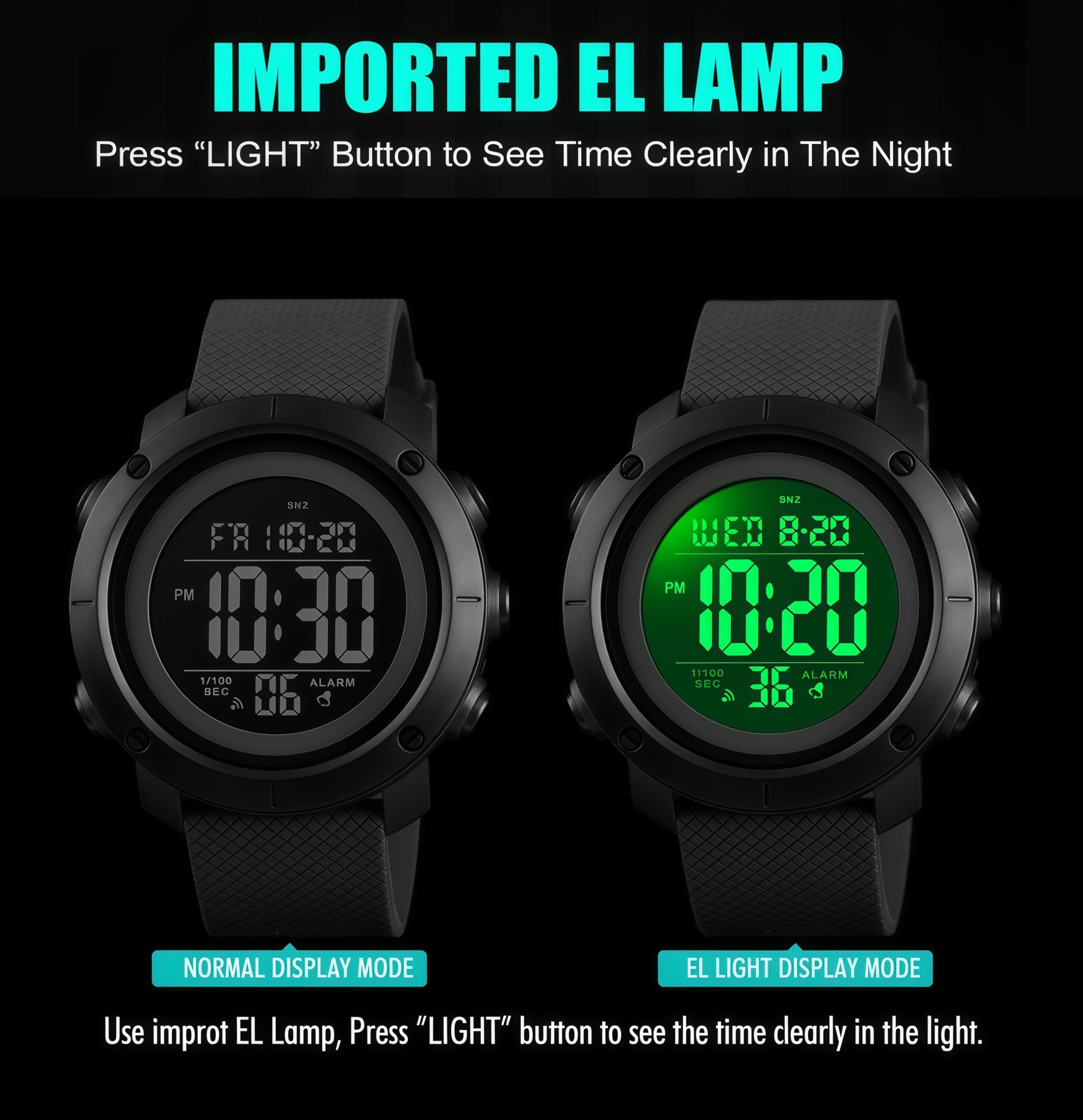 SNE Digital Watch Sports Waterproof Military Back Light Small Watch fo - View 5