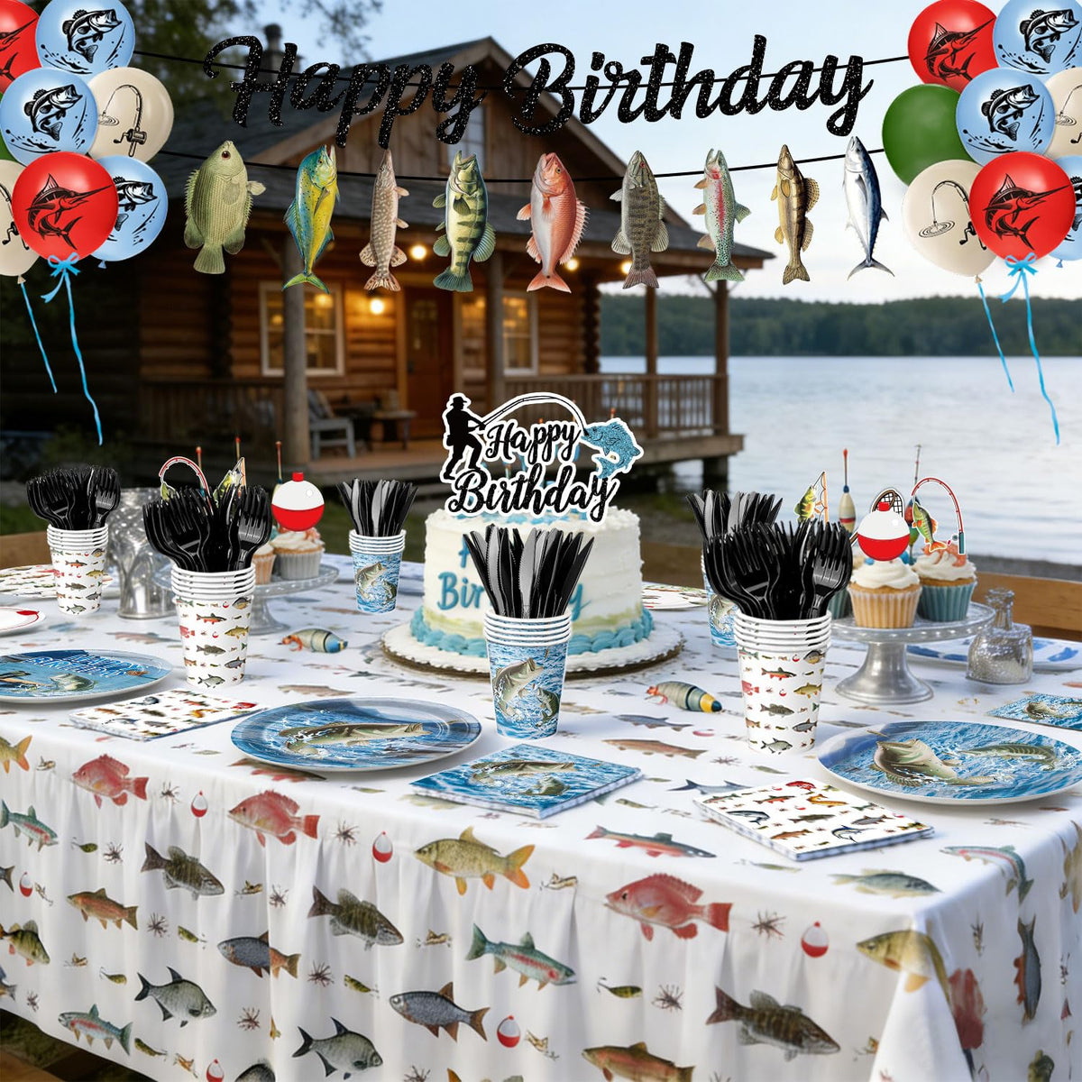 Fishing Birthday Party Decorations - QIYANPAX Official Imagery - 7